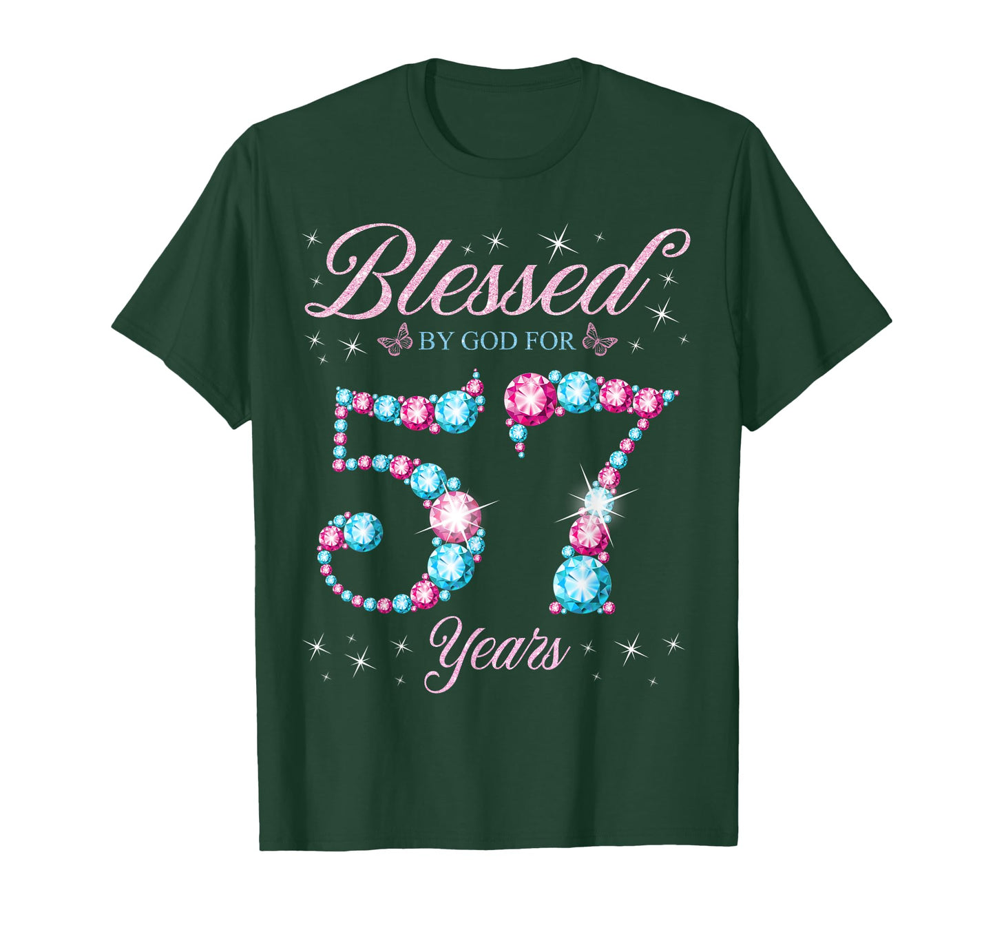 Blessed By God For 57 Years Old 57th Birthday Woman Queen T-Shirt