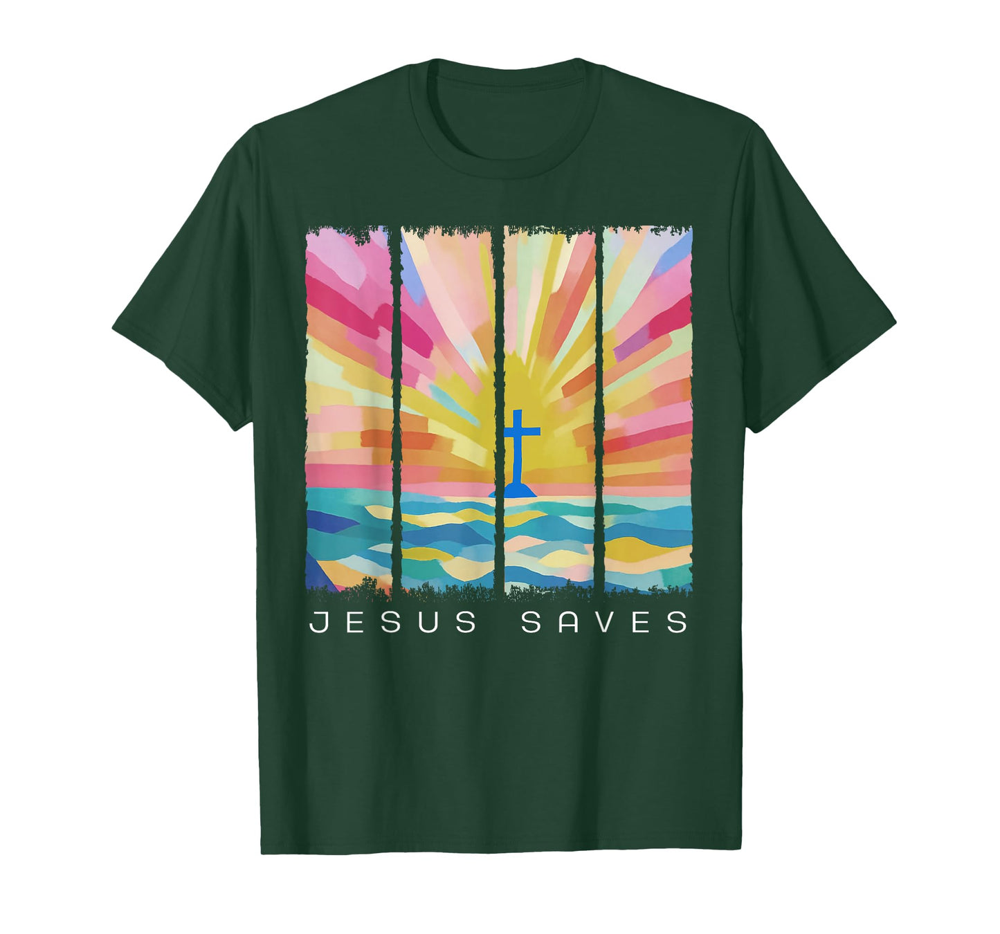 Jesus Saves Christian Cross God Faith Bible Religious Pray T-Shirt