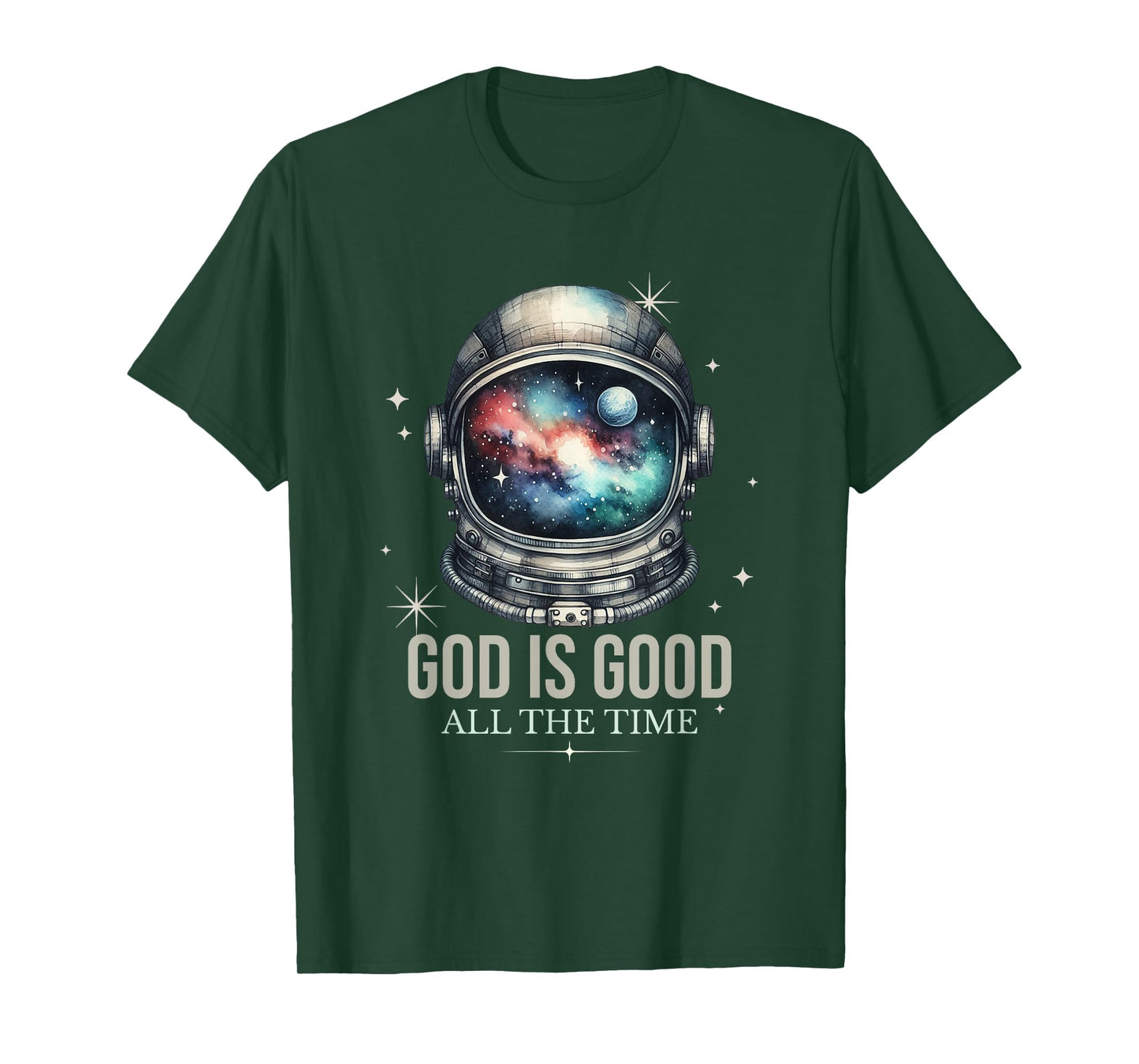 God Is Good Astronaut Outer Space Sacred Religious Christian T-Shirt