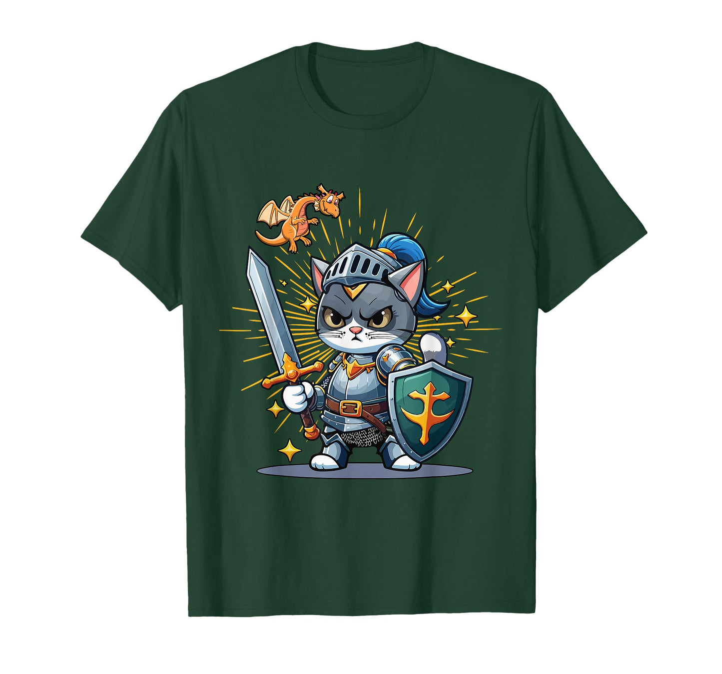 Knight Cat Medieval Knights Ren Faire Jousting T-Shirt for Men Women
