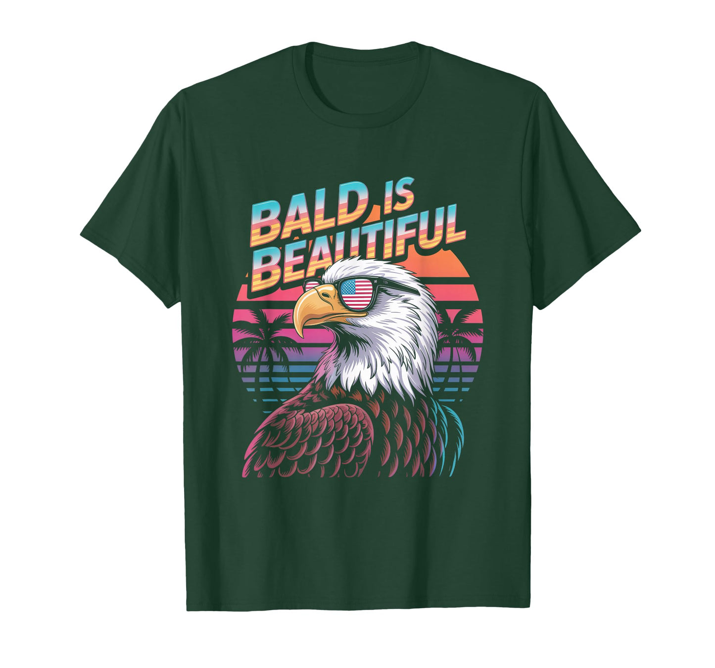 Bald Is Beautiful Eagle Funny 4th of July T-Shirt