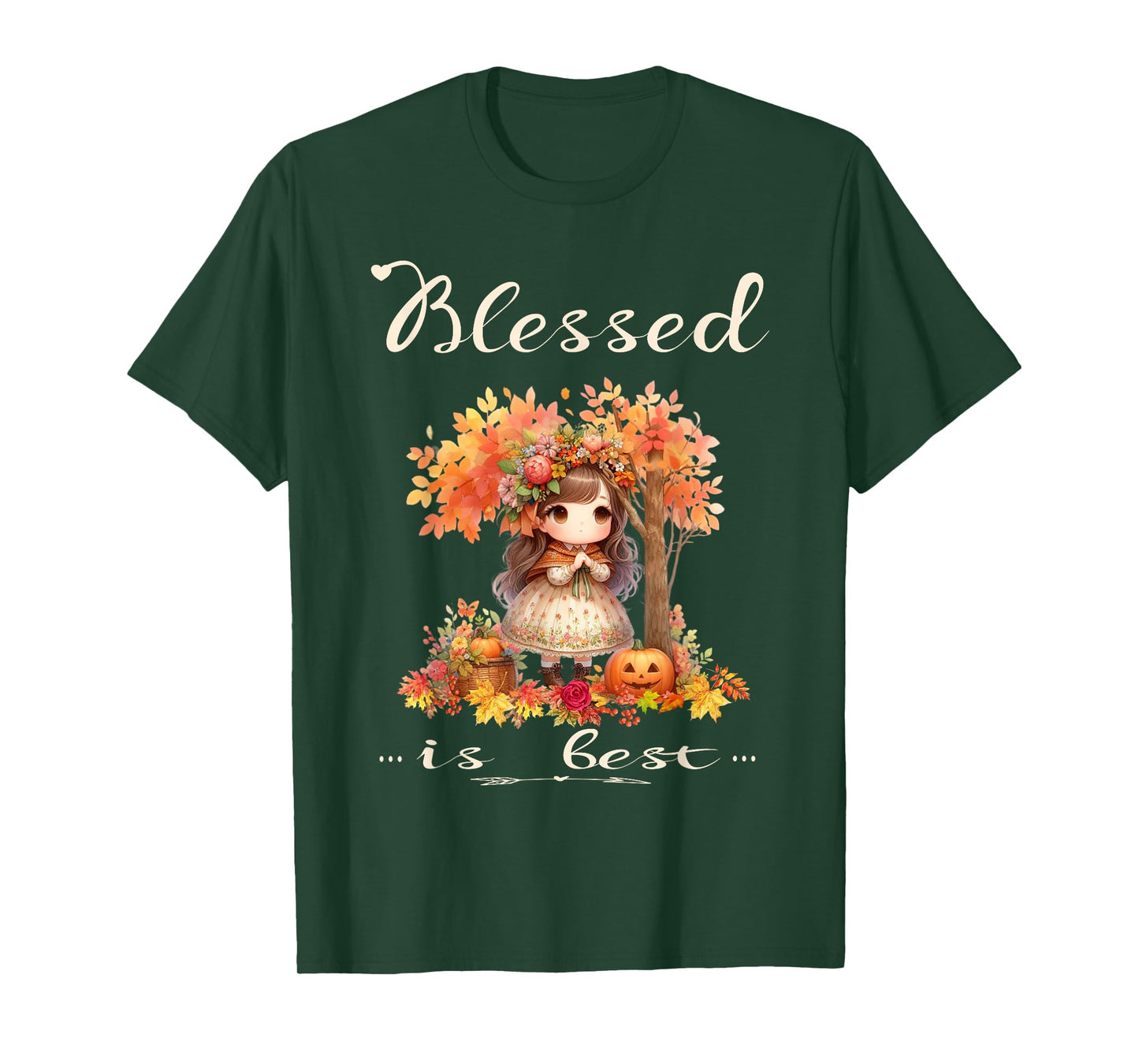 Blessed is Best Fall & Autumn Harvest Cute Vintage Girl T-Shirt
