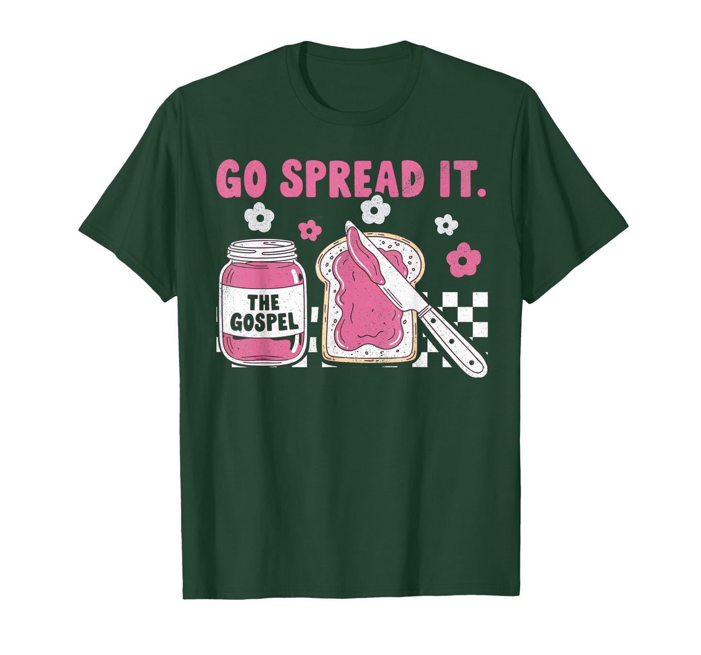 Go Spread It The Gospel Retro Funny Jar Floral Christian T-Shirt