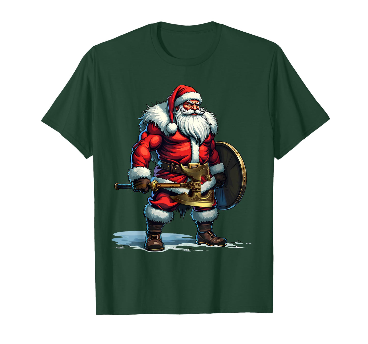 Bad Santa Claus Viking Berserker Look Christmas T-Shirt