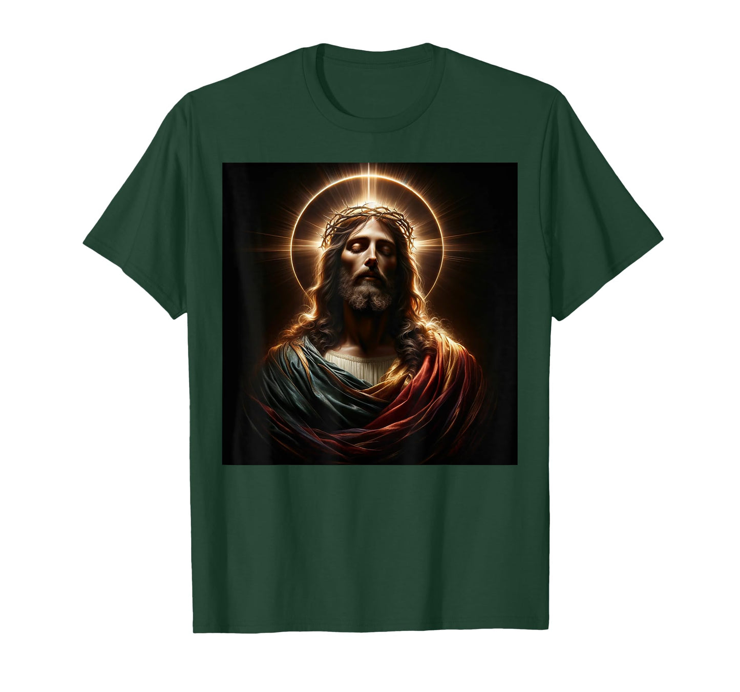Jesus Christ Divine Crown of Thorns Christian Art T-Shirt