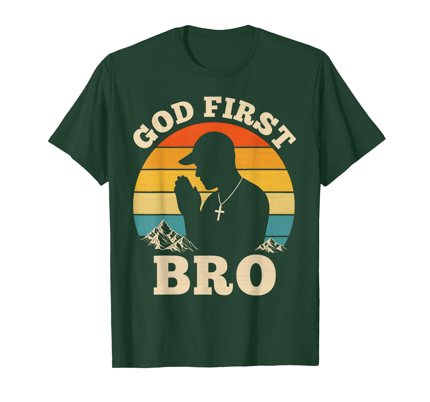 God First Bro Vintage Hip Hop Christian Teenagers Praying T-Shirt