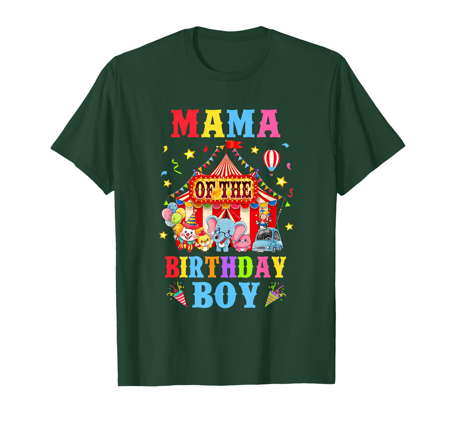 Mama Of The Birthday For Boy Circus Carnival Theme Party T-Shirt