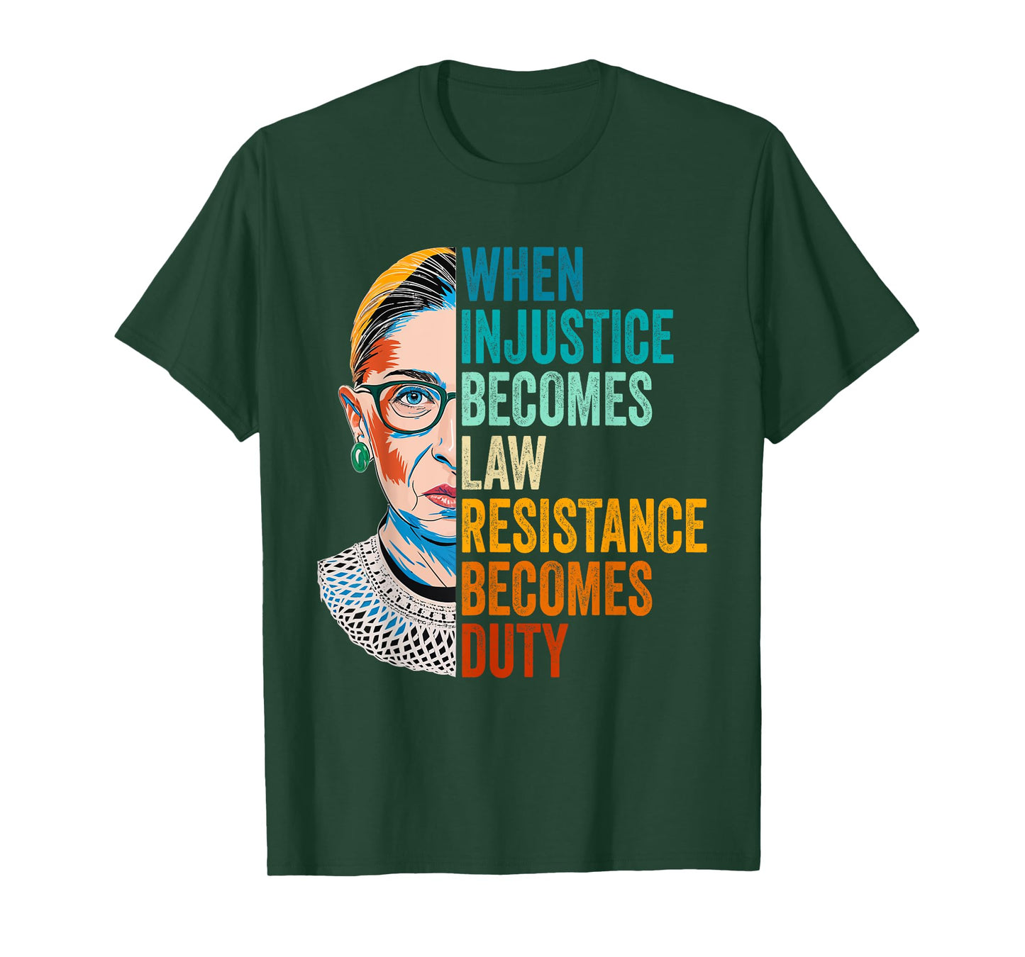 When Injustice Becomes Law Resistance Becomes Duty RBG Quote T-Shirt