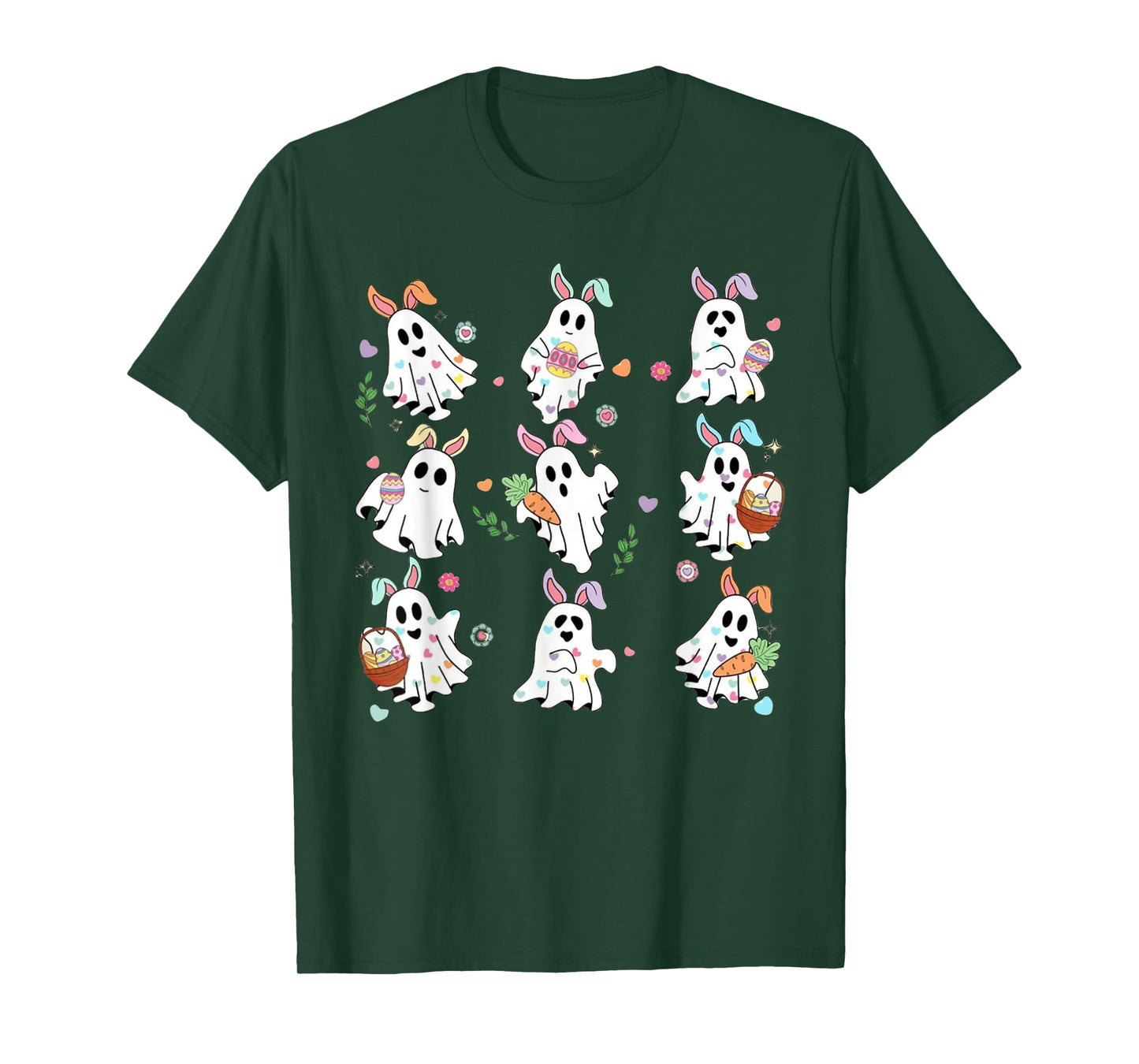 Easter Bunny Ghost Easter Tee Floral Ghostie T-Shirt