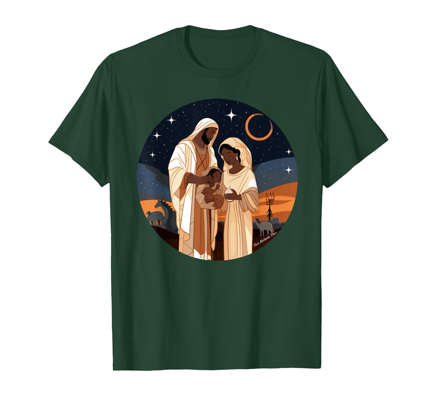 Jesus Is The Reason For The Season Afro Black Nativity Scene T-Shirt