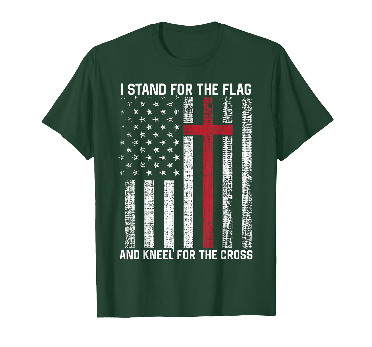 I Stand for the Flag and Kneel for the Cross USA Christian T-Shirt
