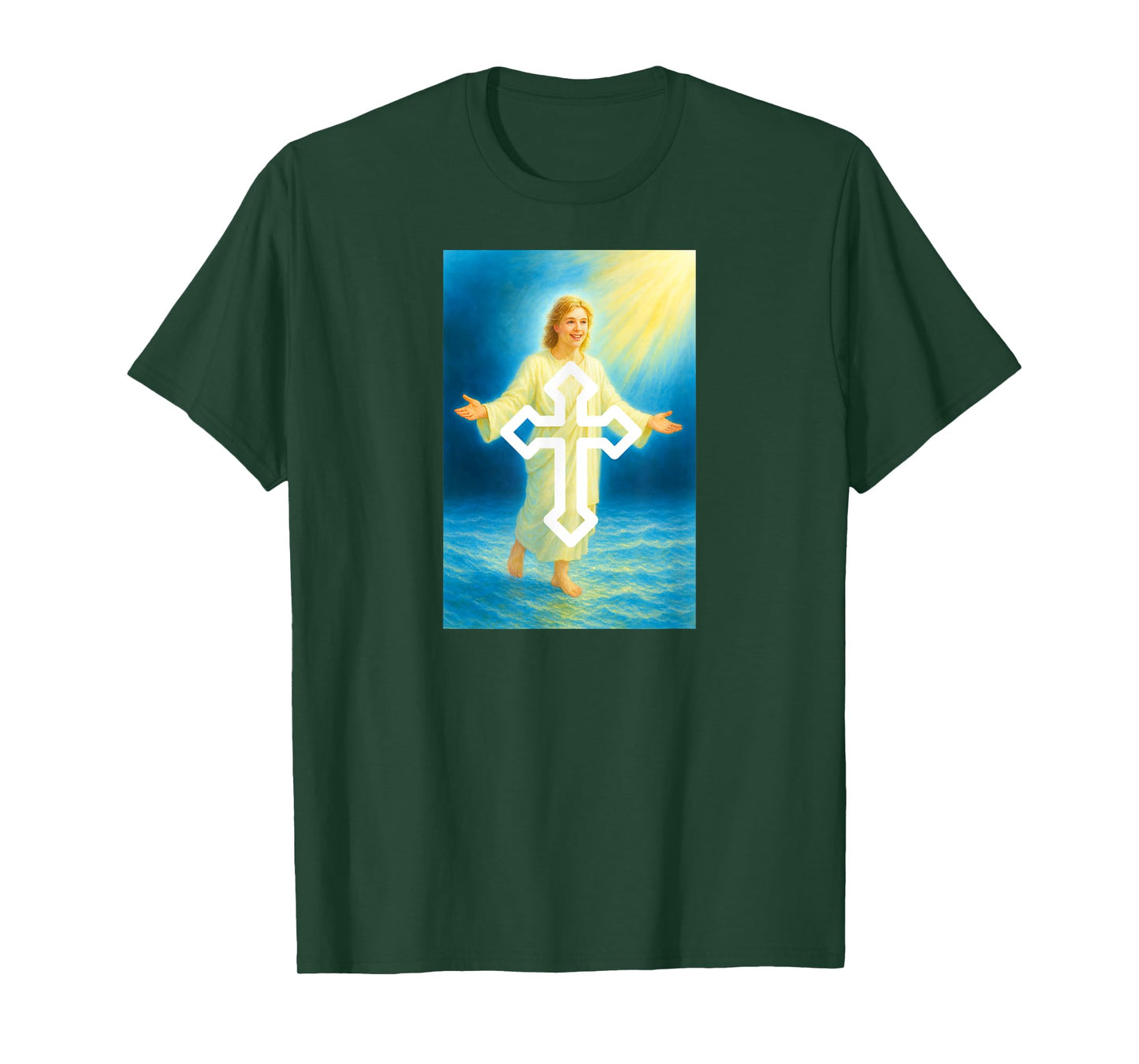 Young Jesus Cross Art | Christian Faith Spiritual Symbol T-Shirt