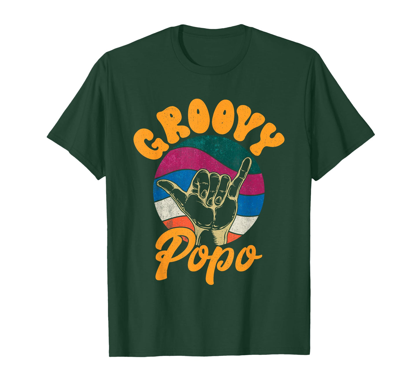 Vintage Father's Day Dad Grandpa Retro Groovy Popo Men T-Shirt