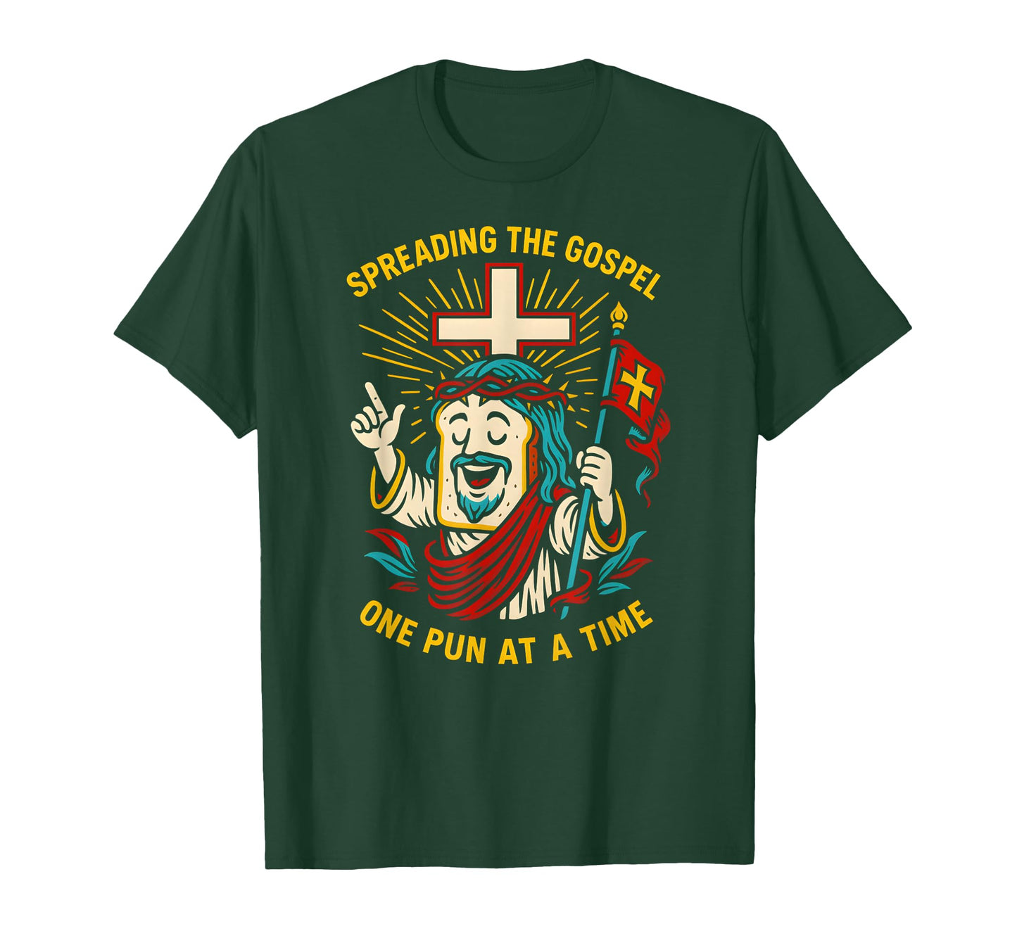 Jesus Puns Spreading Gospel Cool Mens Christian Faith T-Shirt