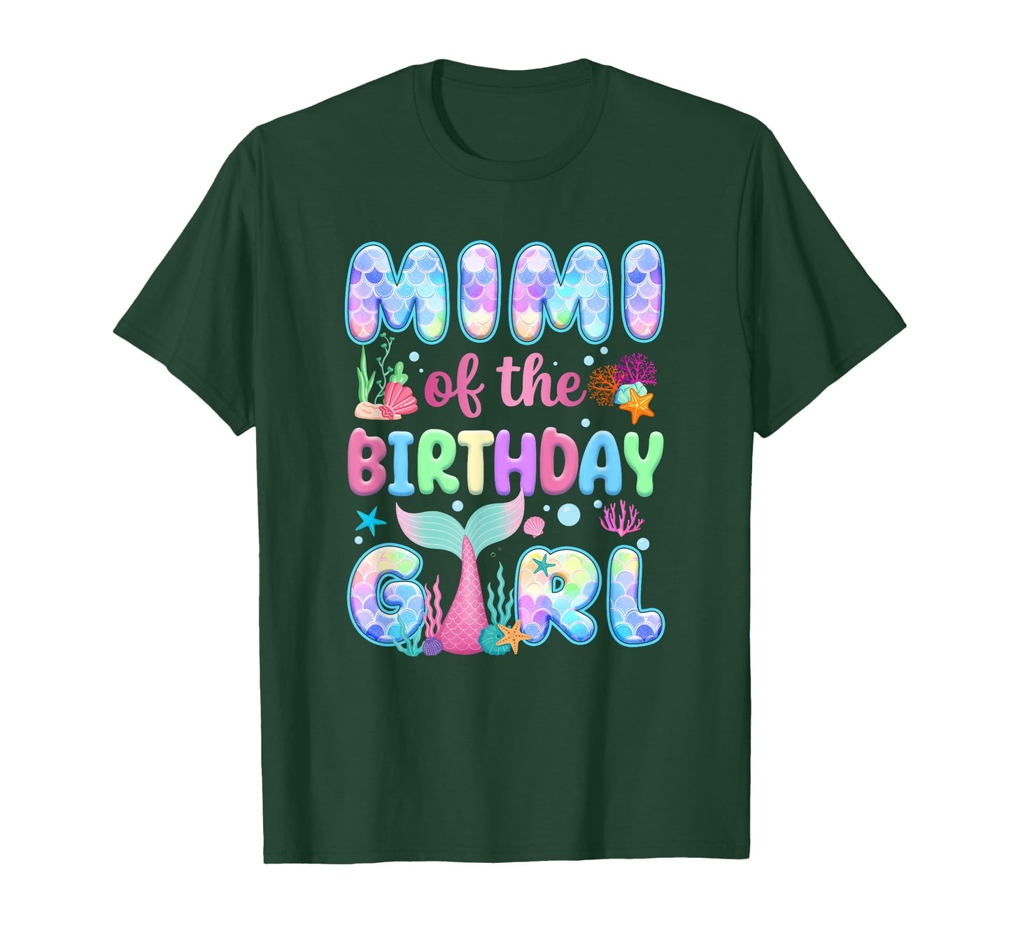 Mimi Of The Birthday Mermaid Girl Family Matching Party T-Shirt