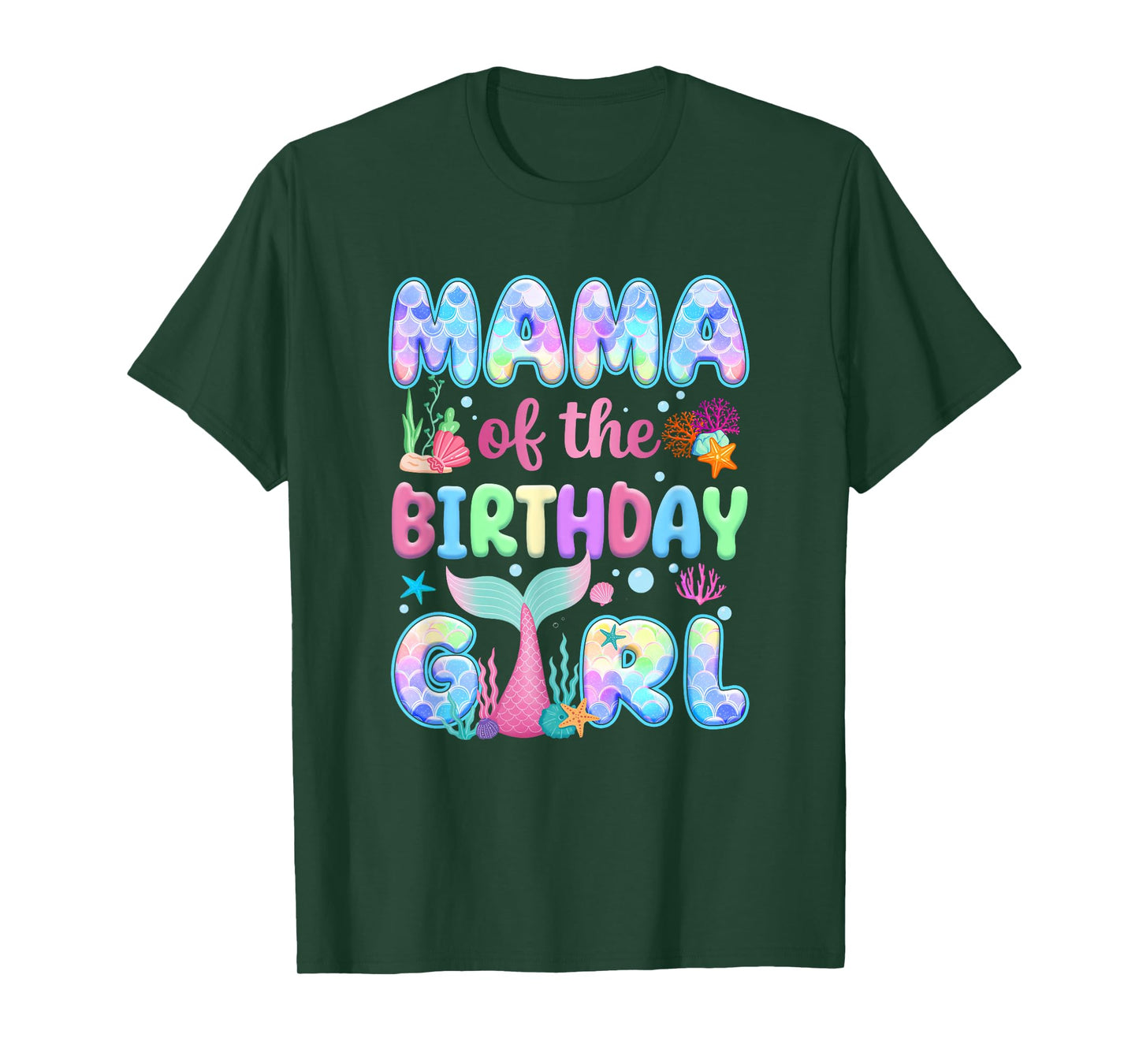Mama Of The Birthday Mermaid Girl Family Matching Party T-Shirt