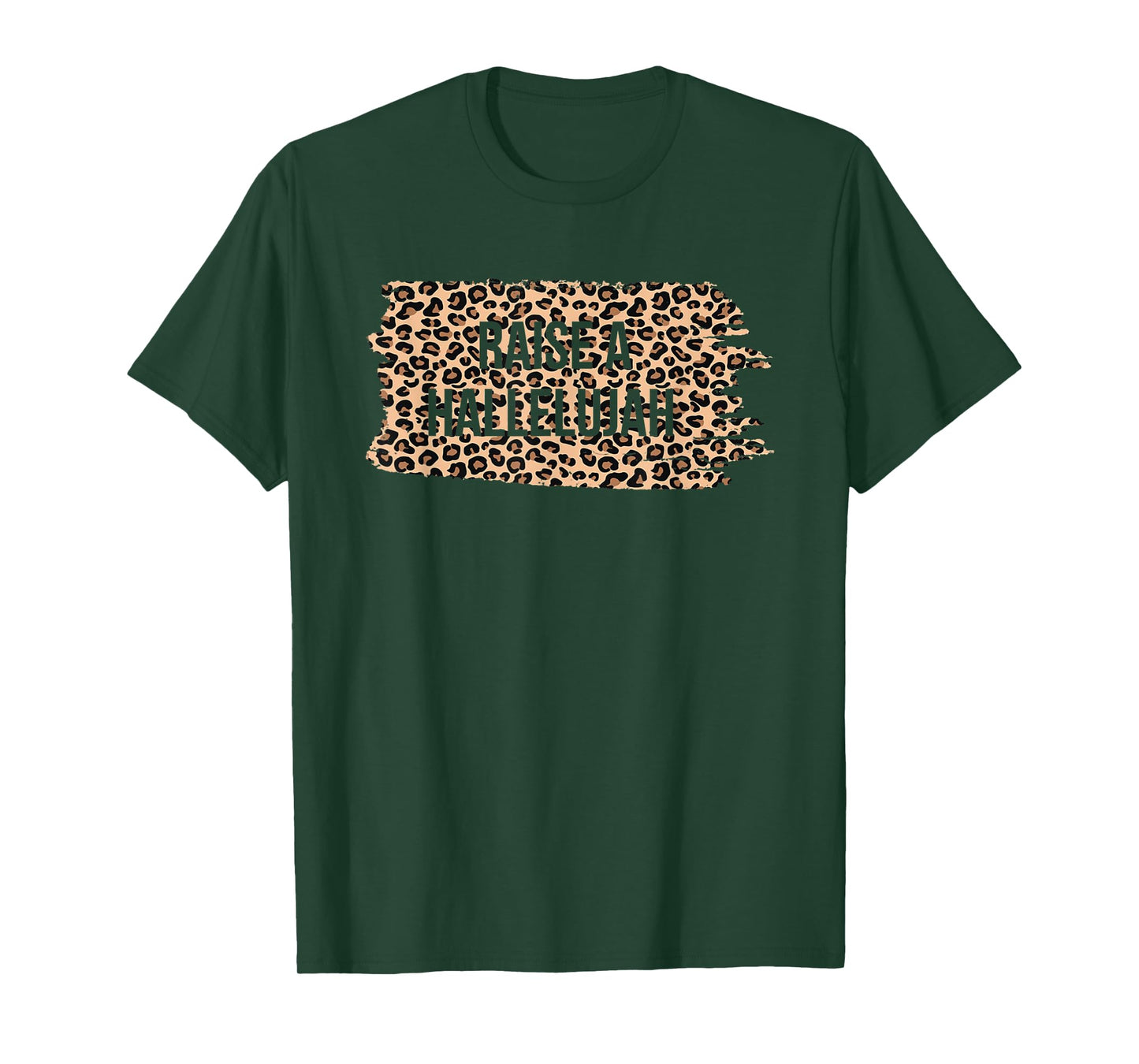 Leopard Raise A Hallelujah Christian Faith Religion Xmas T-Shirt