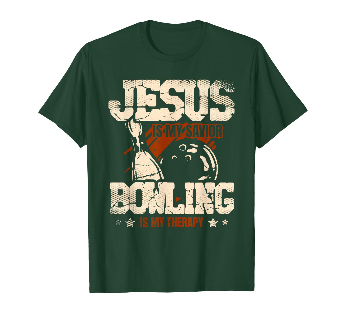 Jesus Is My Savior Bowling Is My Therapy bowler Bowling T-Shirt