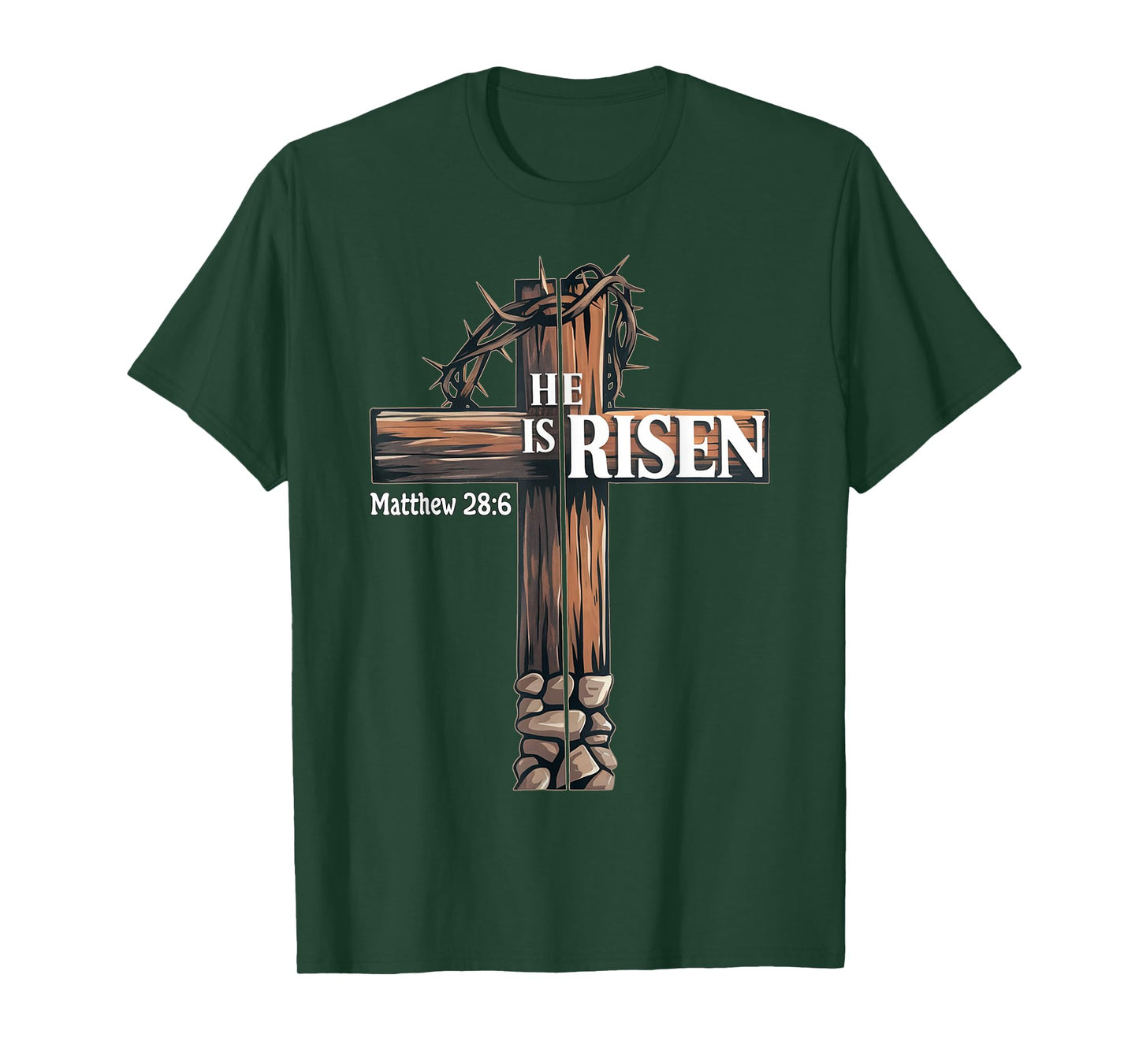 Easter Cross He Is Risen Jesus Christian Men Women Kid Youth T-Shirt