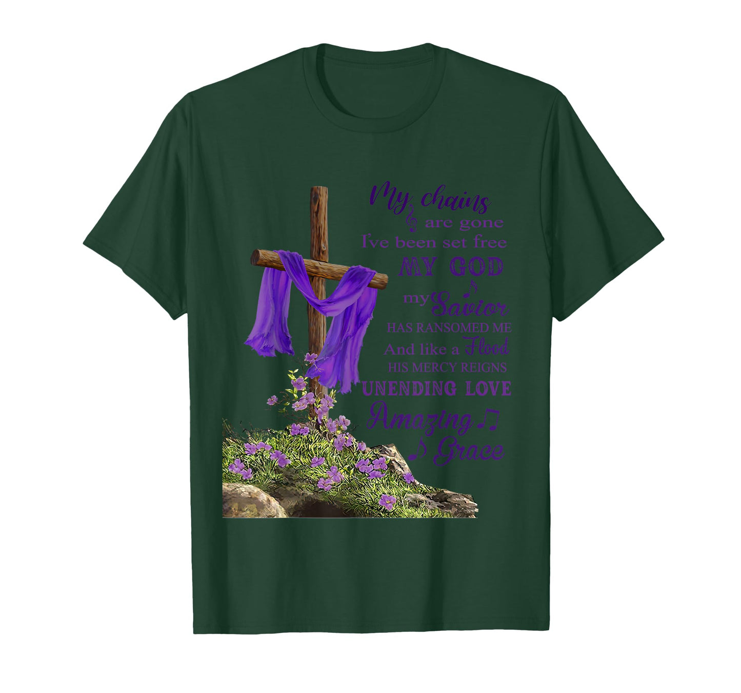 Christian Cross Amazing Purple Grace Love For Men Women T-Shirt