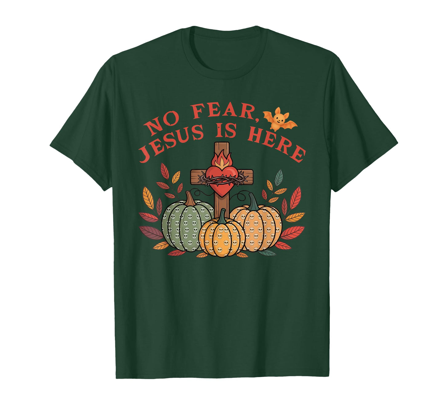 No Fear Jesus is Here Christian Halloween T-Shirt