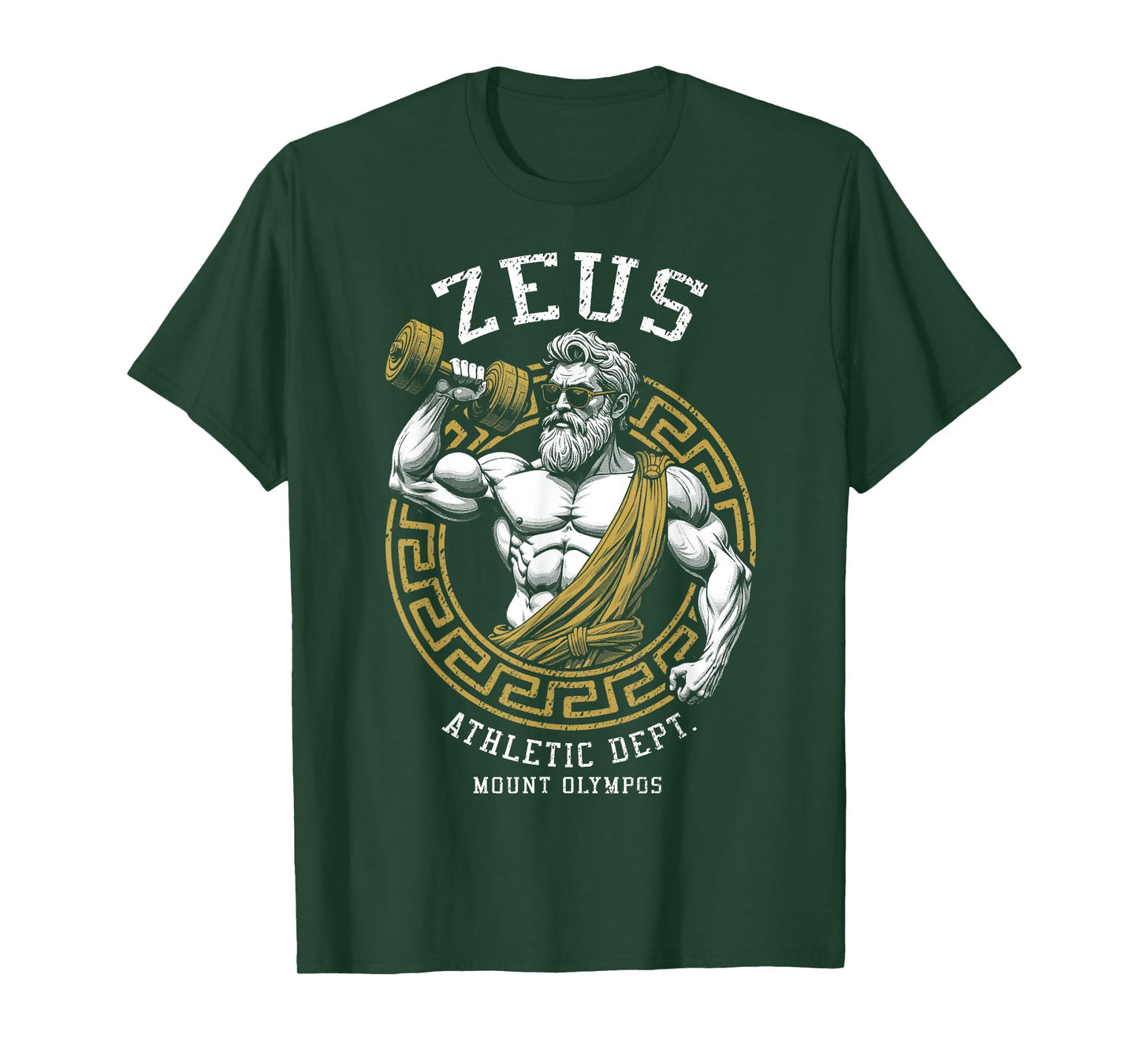 Zeus Gym Athletic Department Funny Greek God Workout Muscle T-Shirt