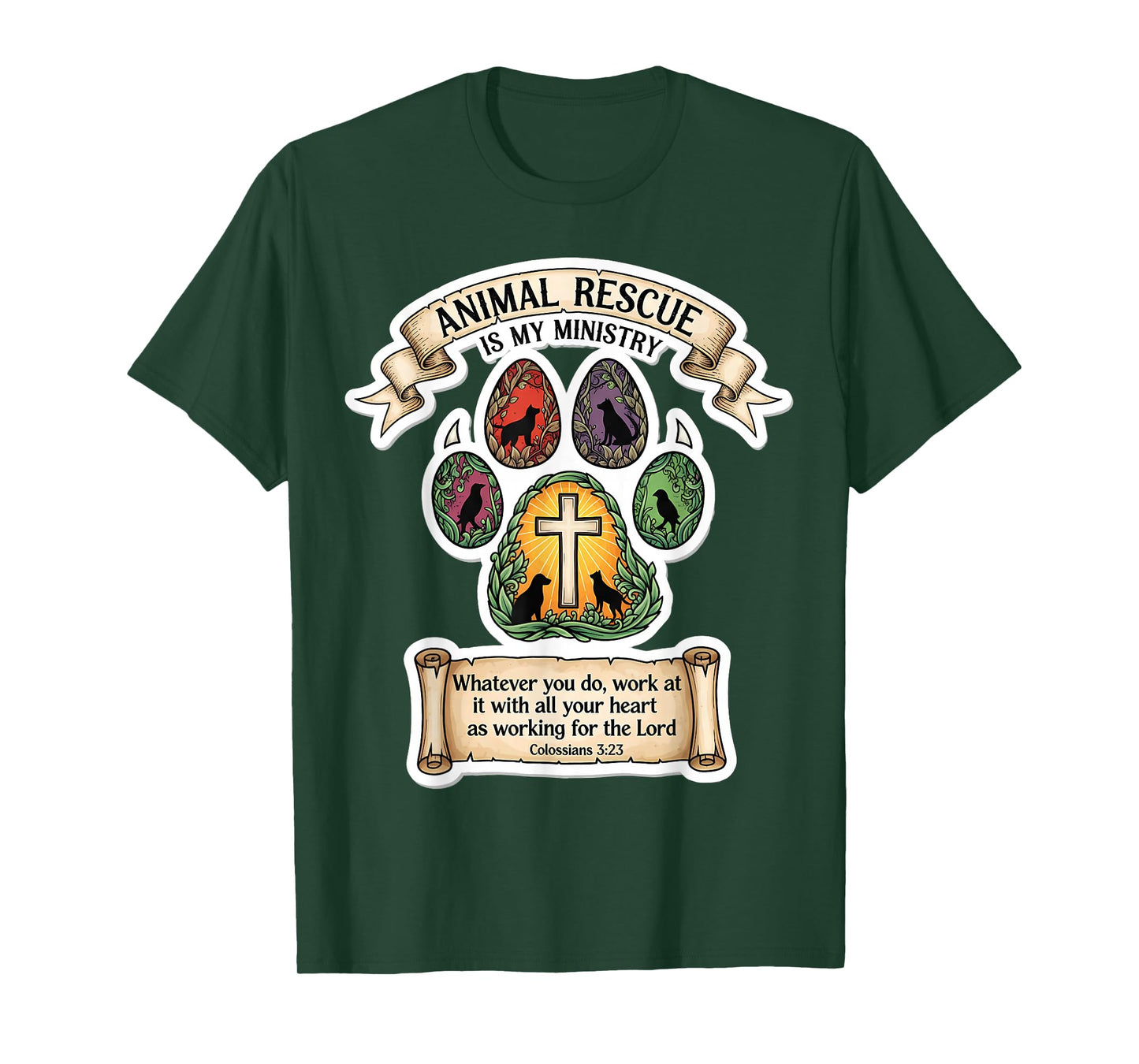 Christian Animal Rescue is My Ministry Officer Volunteer God T-Shirt