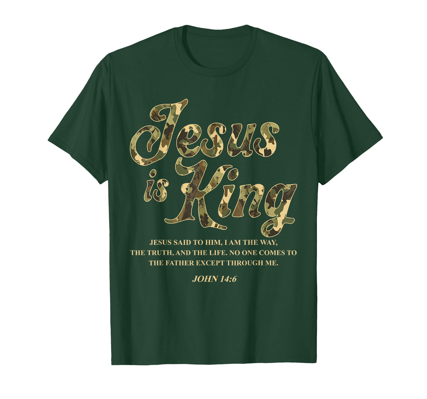 Vintage Camo Jesus Is King Jesus John 14 6 Costume Christian T-Shirt