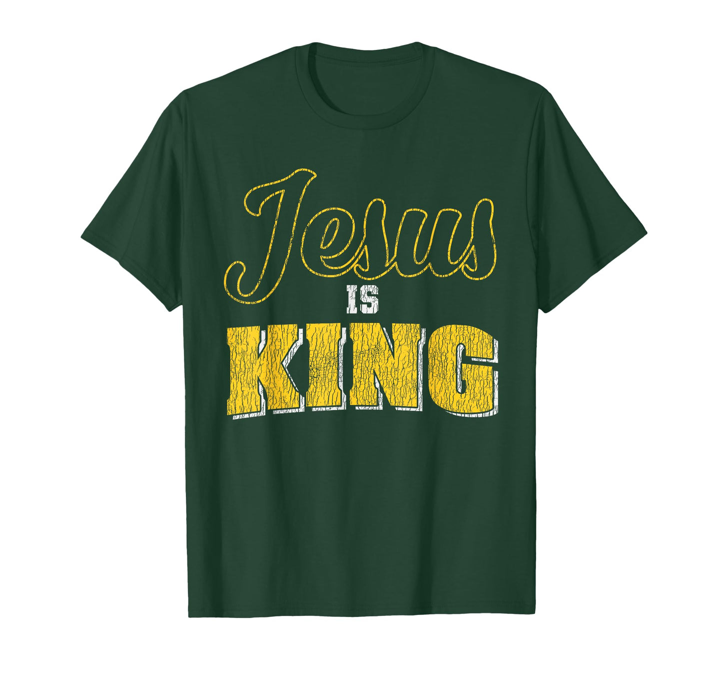 Vintage Jesus Is King Bible Quote Faith Religious Christian T-Shirt
