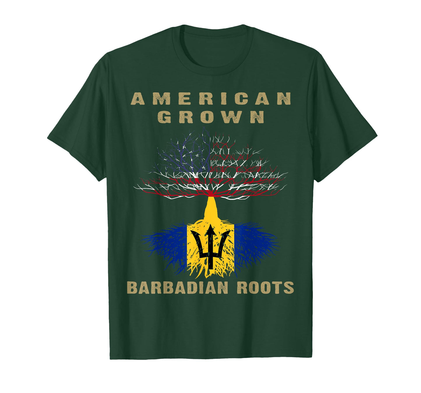 Barbados Bajan Barbadian Heritage Proud Half Barbadian Flag T-Shirt