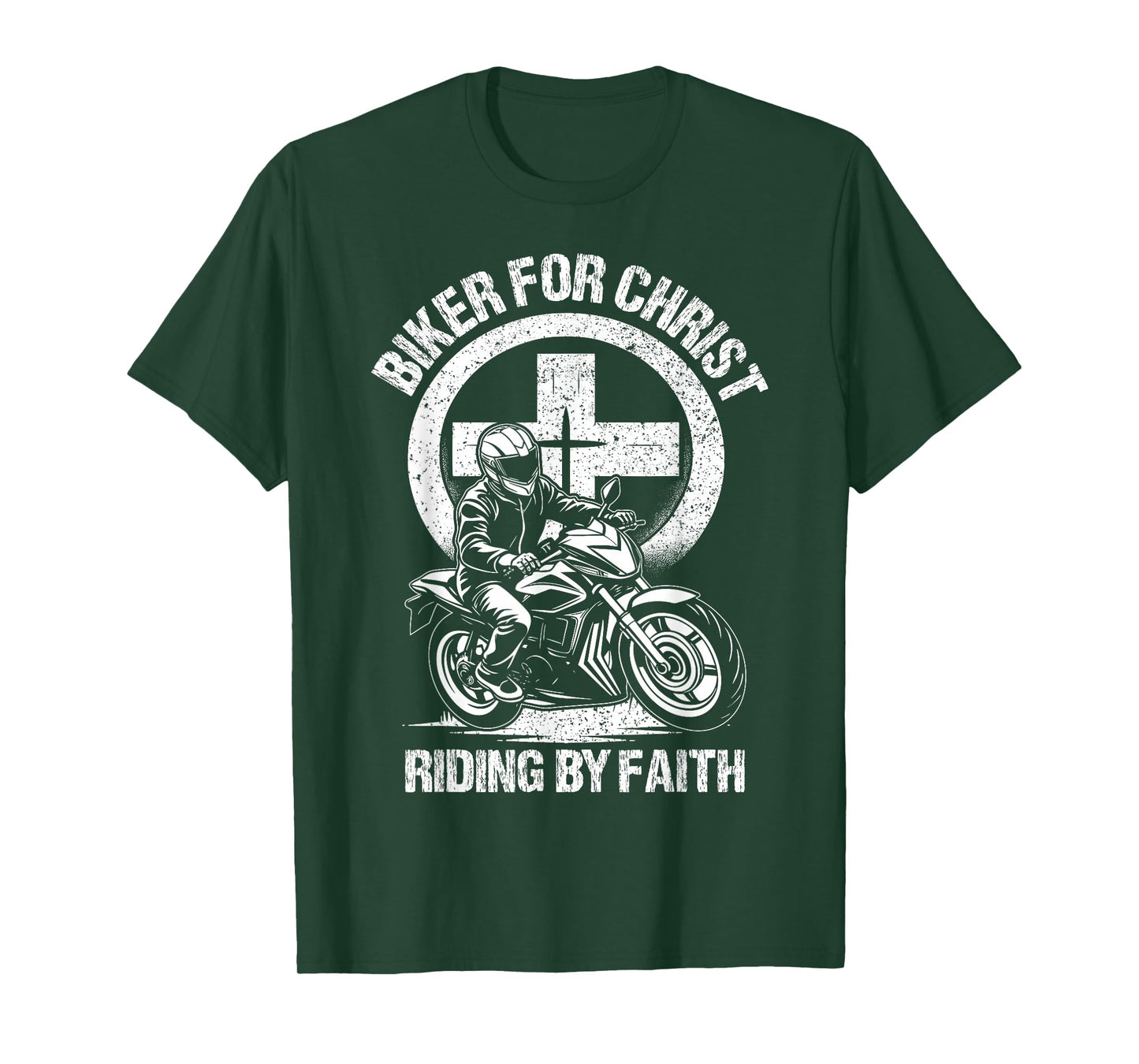 Biker For Christ Riding By Faith T-Shirt