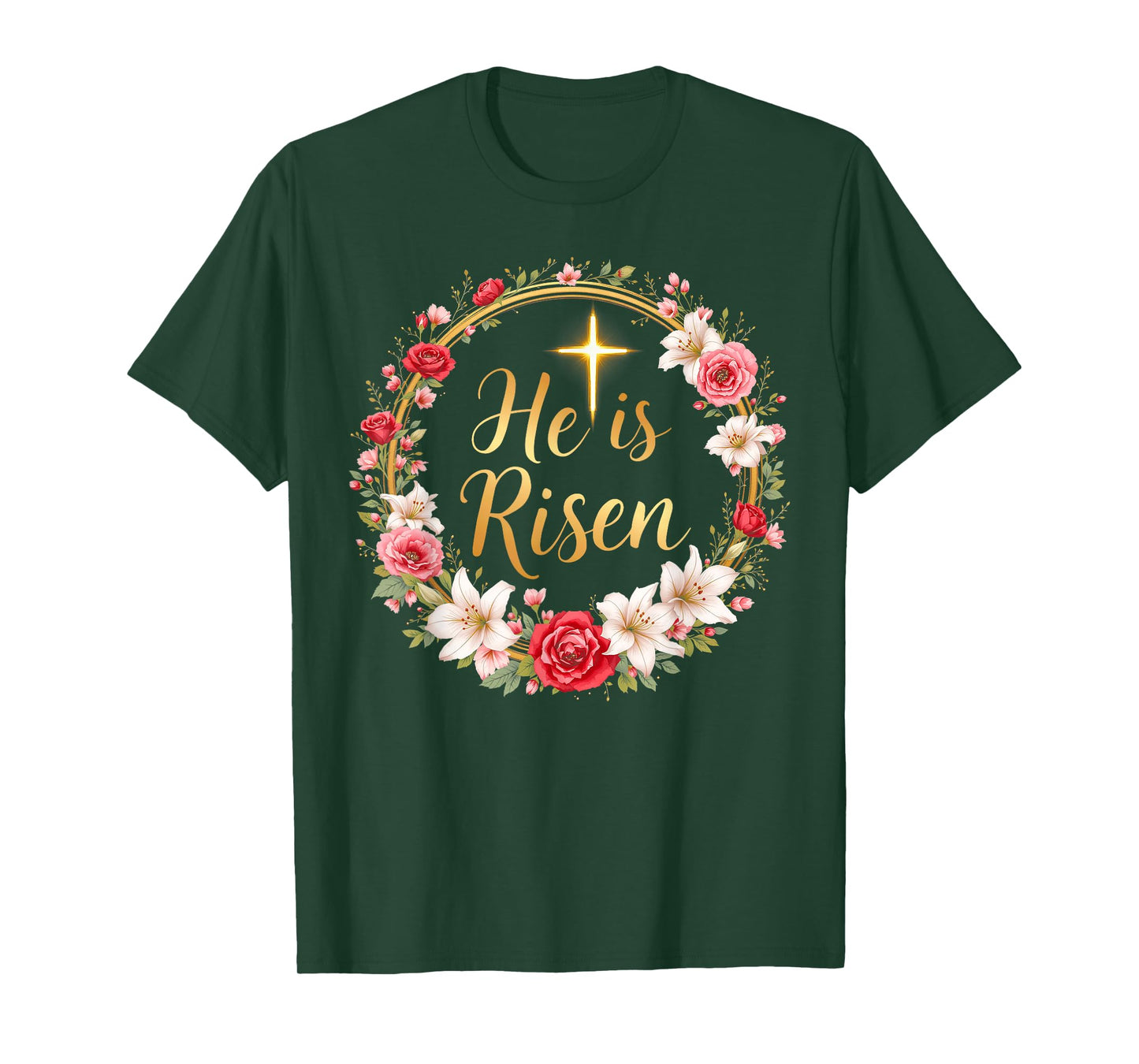 He Is Risen Jesus Christian Hapy Easter Girl Women Daughter T-Shirt