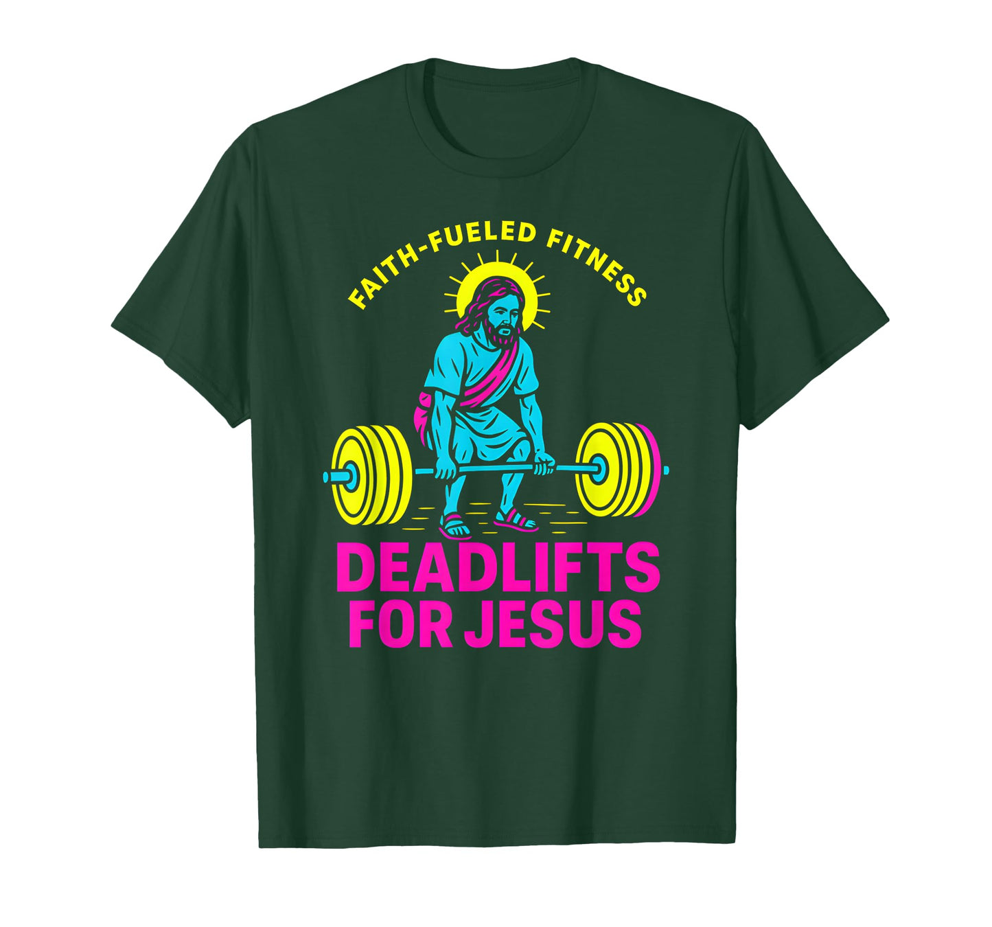Christian Fitness Deadlifts for Jesus Cool Mens Religious T-Shirt