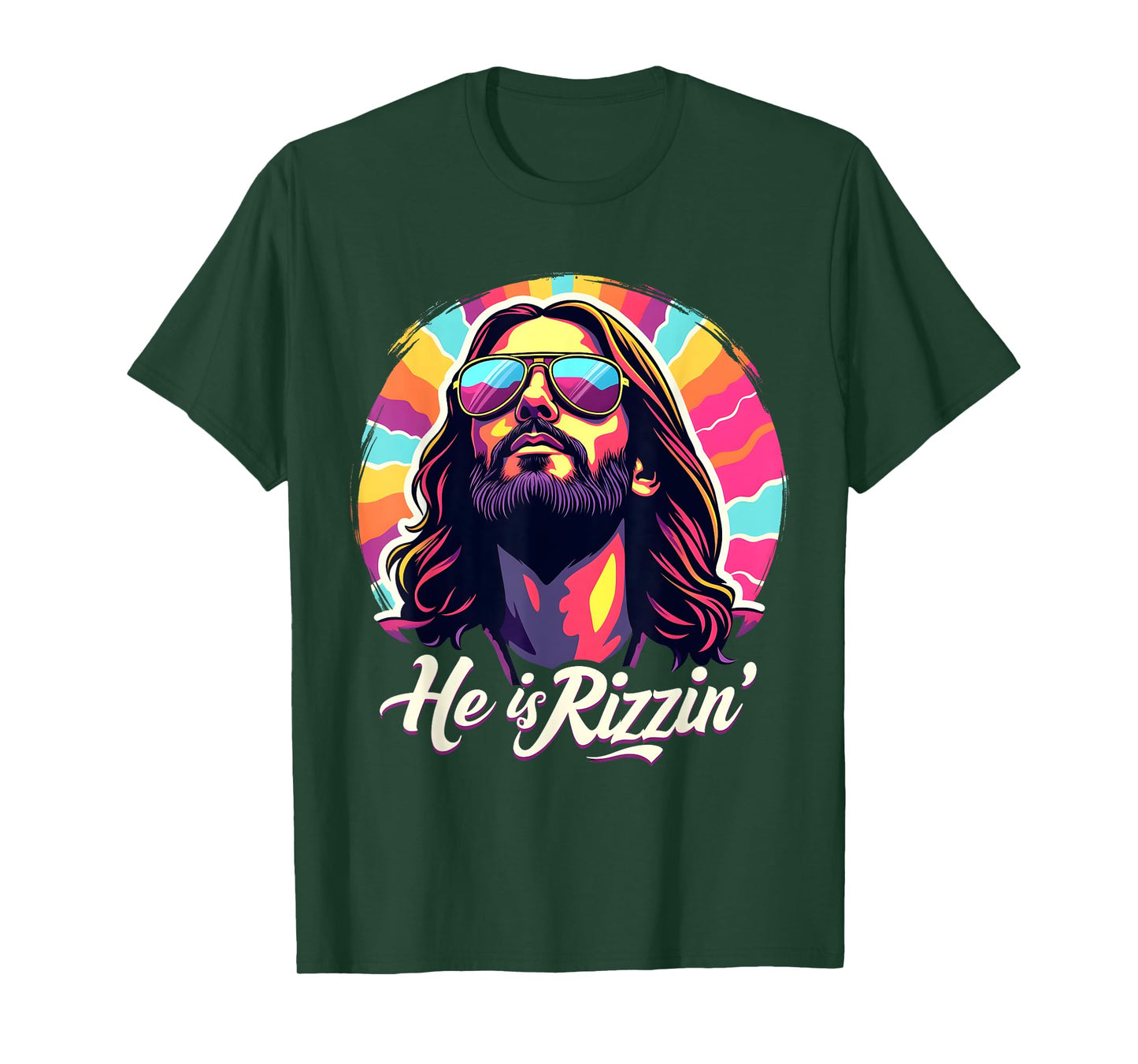Retro Vintage Jesus Christian He Is Rizzin' Jesus Is Rizzen T-Shirt