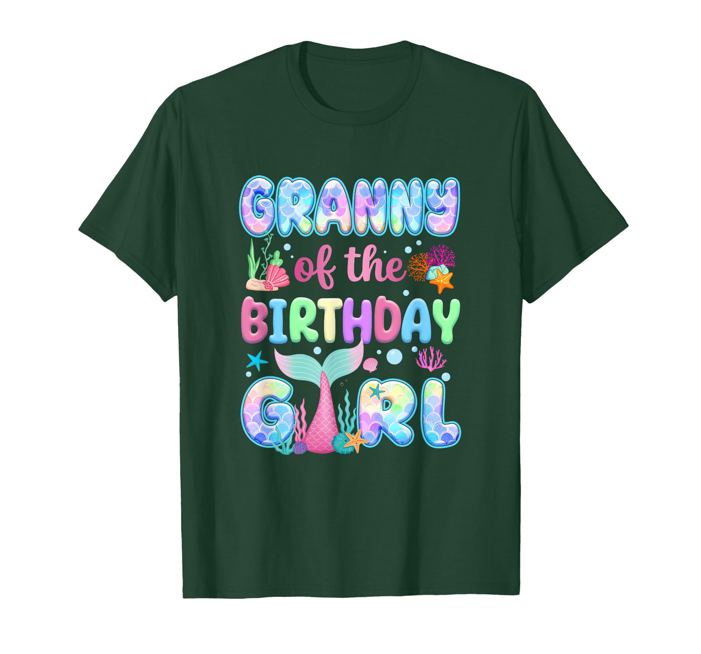 Granny Of The Birthday Mermaid Girl Family Matching Party T-Shirt