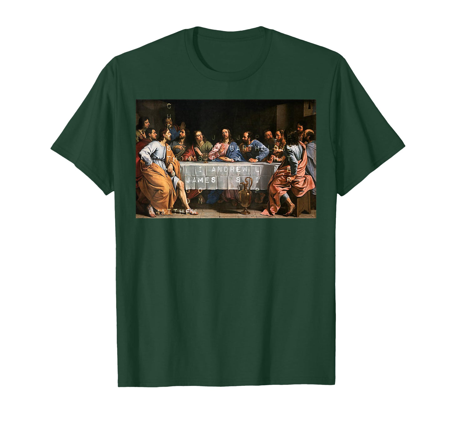 The Lord Jesus Christ with 12 Apostles on The Lord's Supper T-Shirt