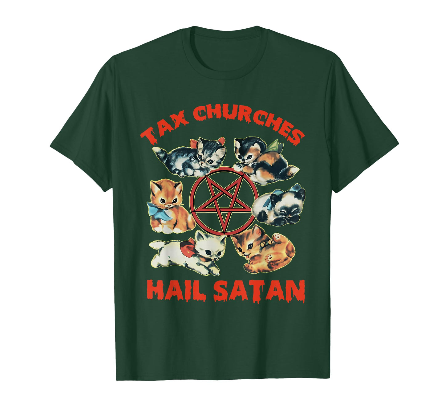 Tax Churches Hail Satan Funny Design T-Shirt