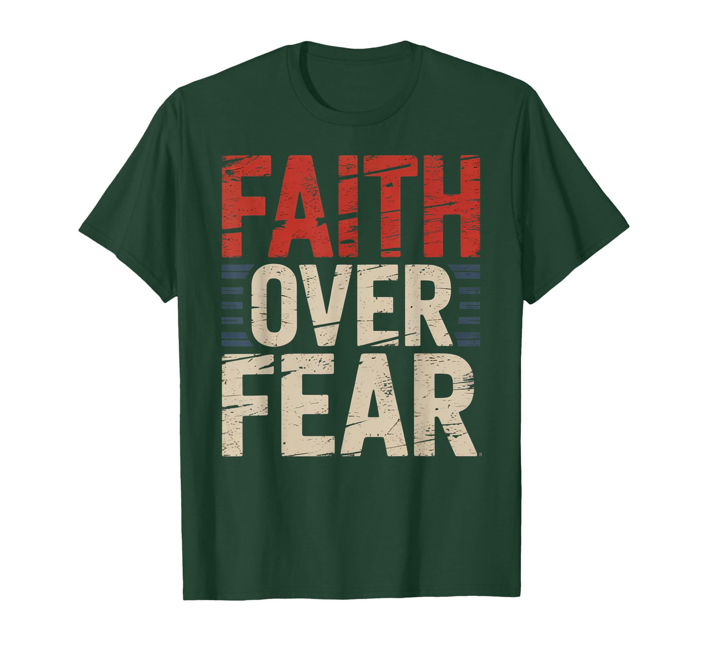 America Pride US Flag Faith Over Fear Prayer T-Shirt