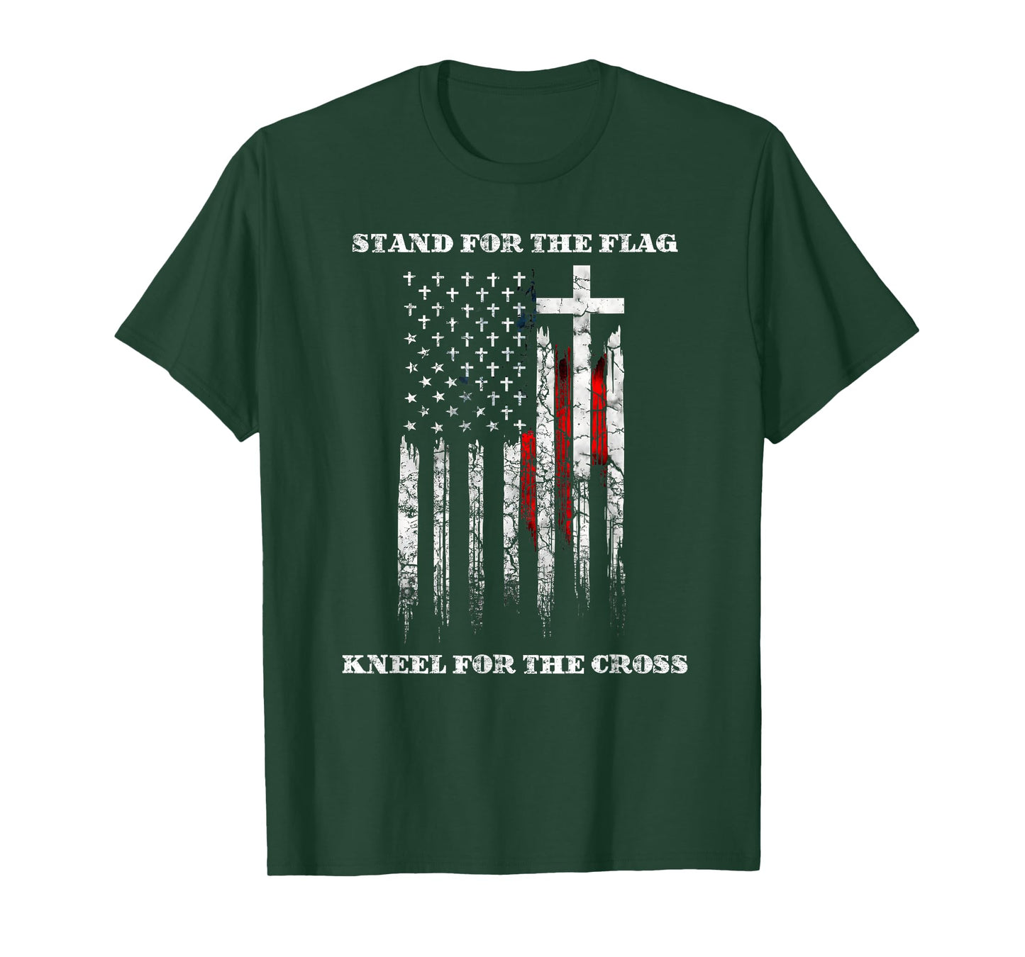 Stand For The Flag Kneel For The Cross Christian Faith Jesus T-Shirt