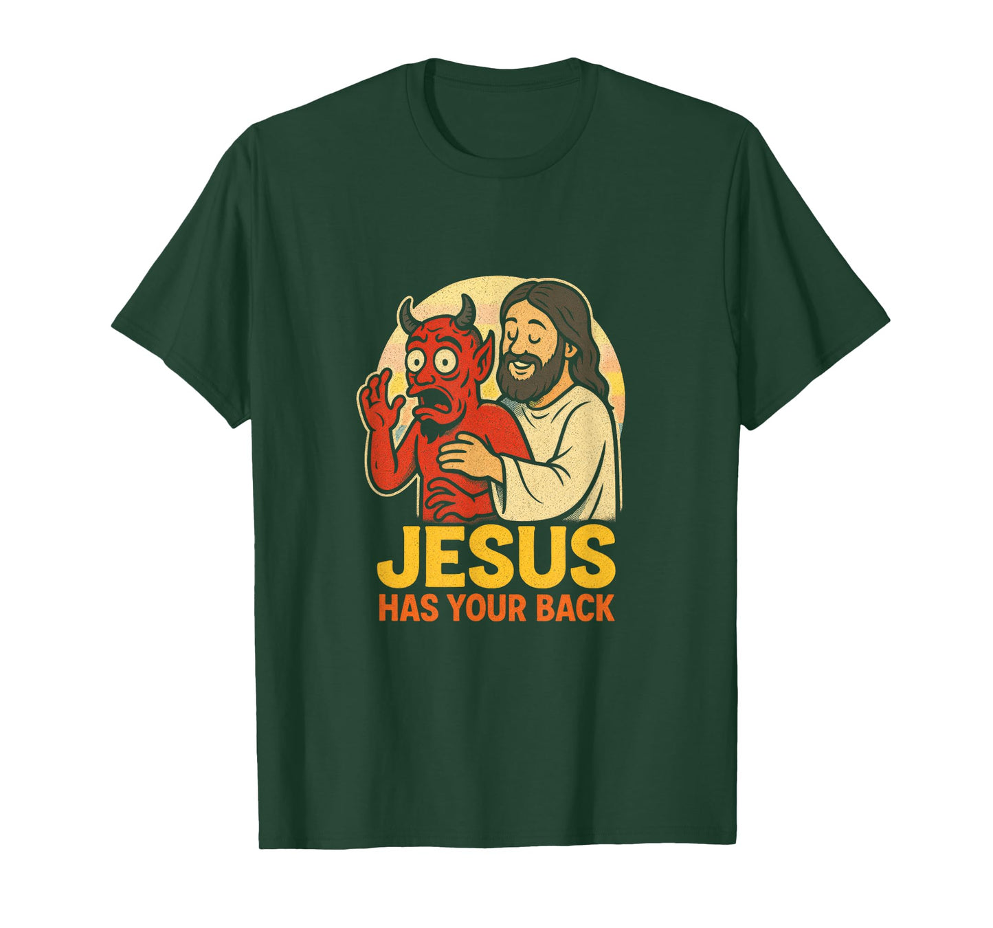 Jesus Has Your Back - Jesus Jiu Jitsu Retro T-Shirt