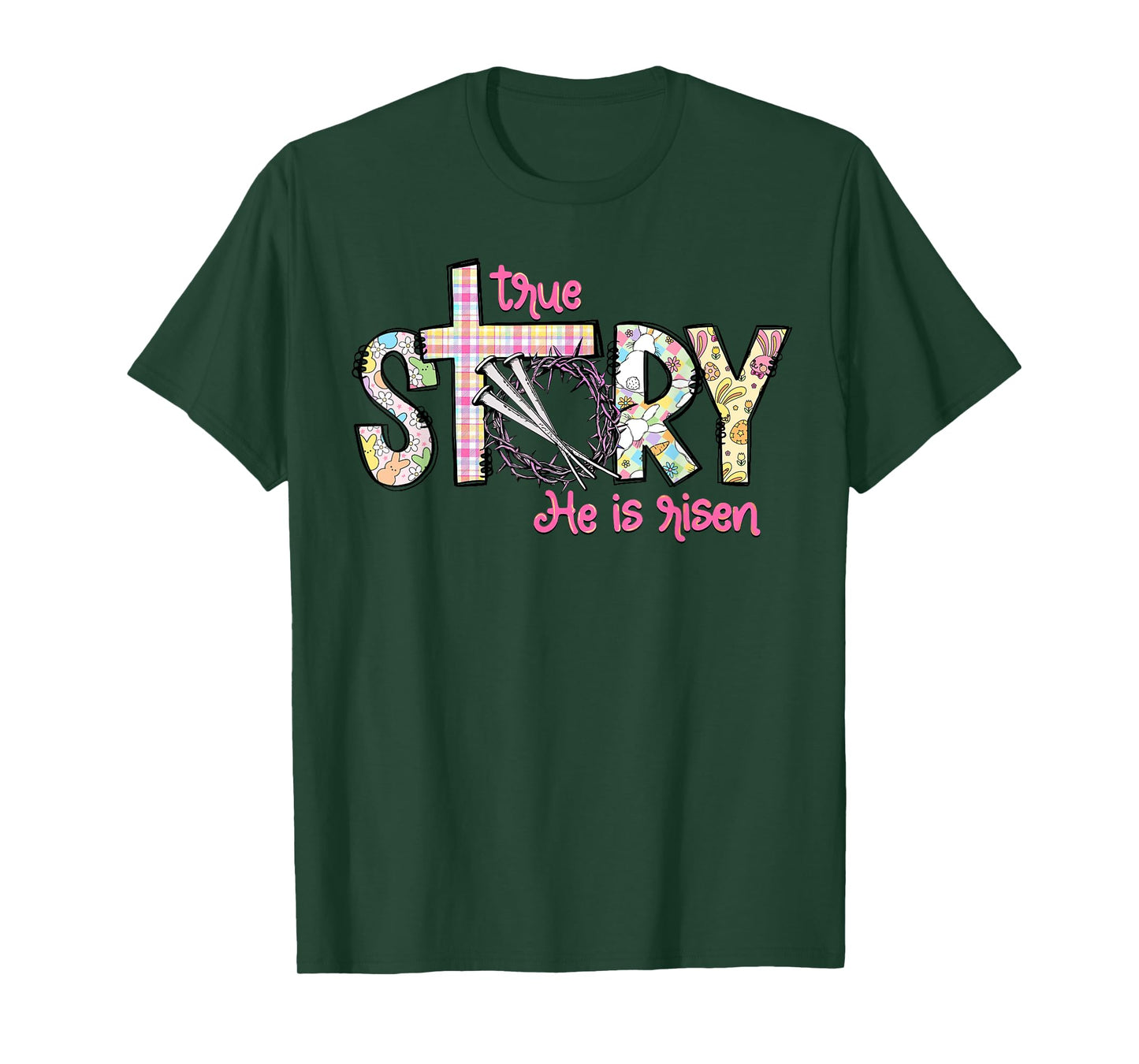 True Story He Is Risen Christian Easter Jesus Easter Cross T-Shirt