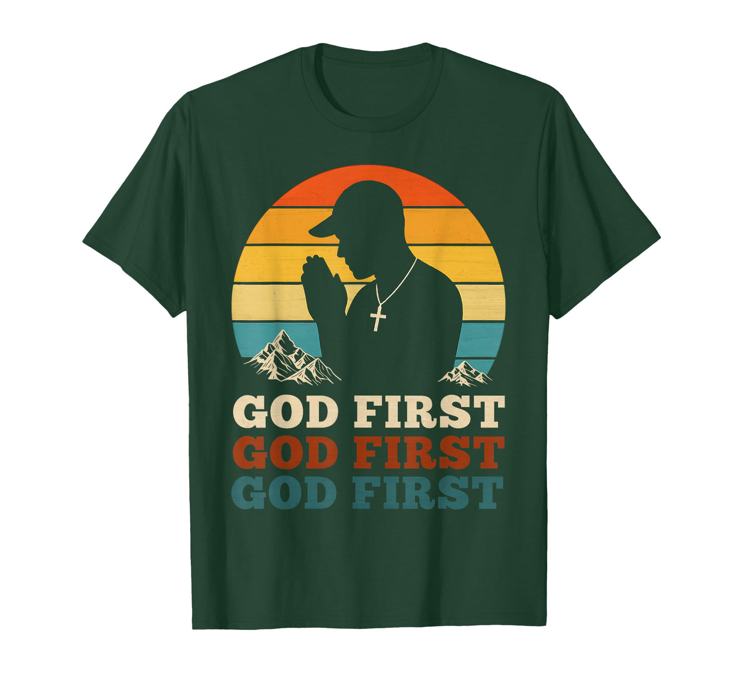 God First Vintage Christian Teenagers Hip Hop Praying Church T-Shirt