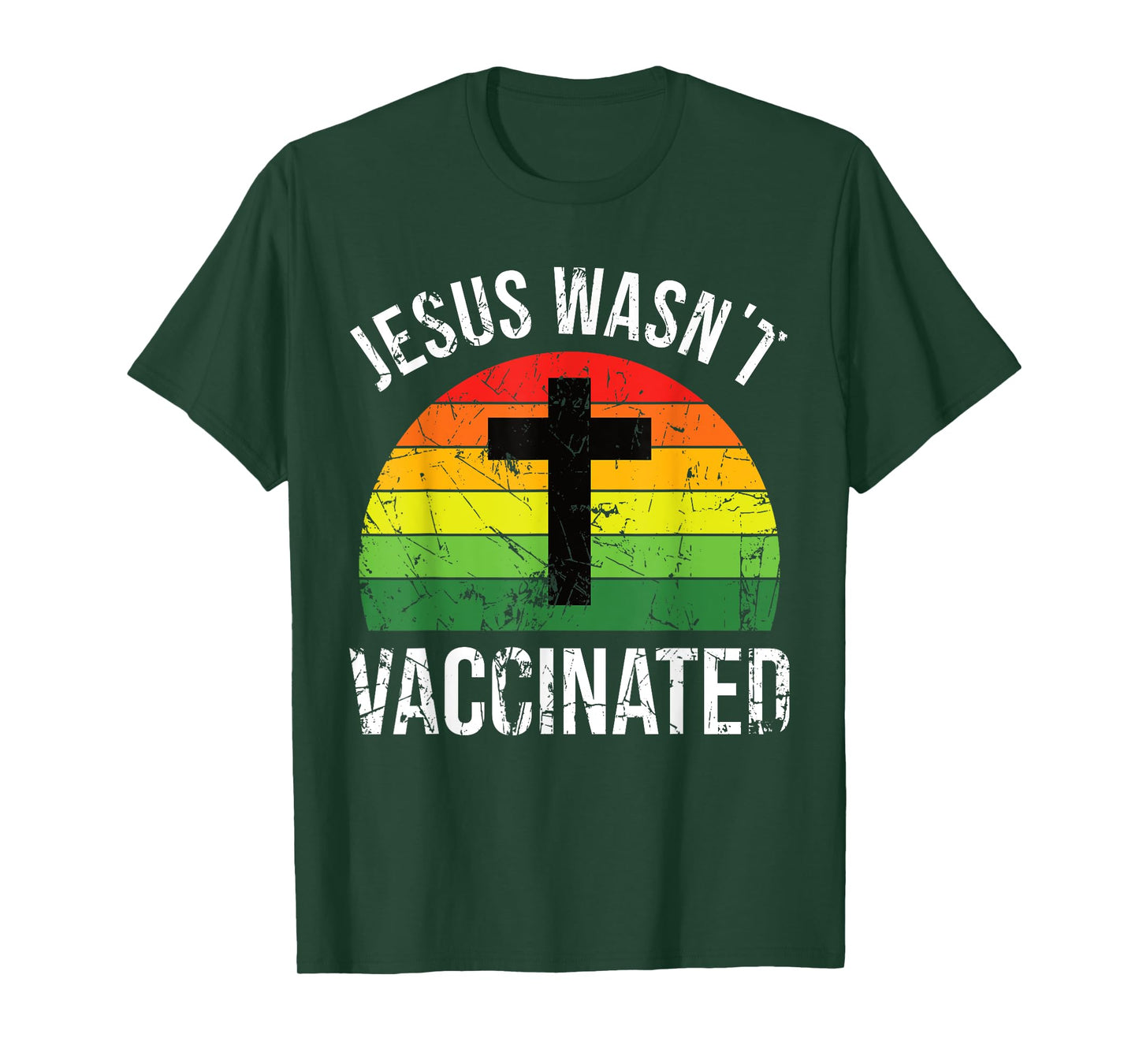 Jesus wasnt vaccinated anti-vax cross retro T-Shirt