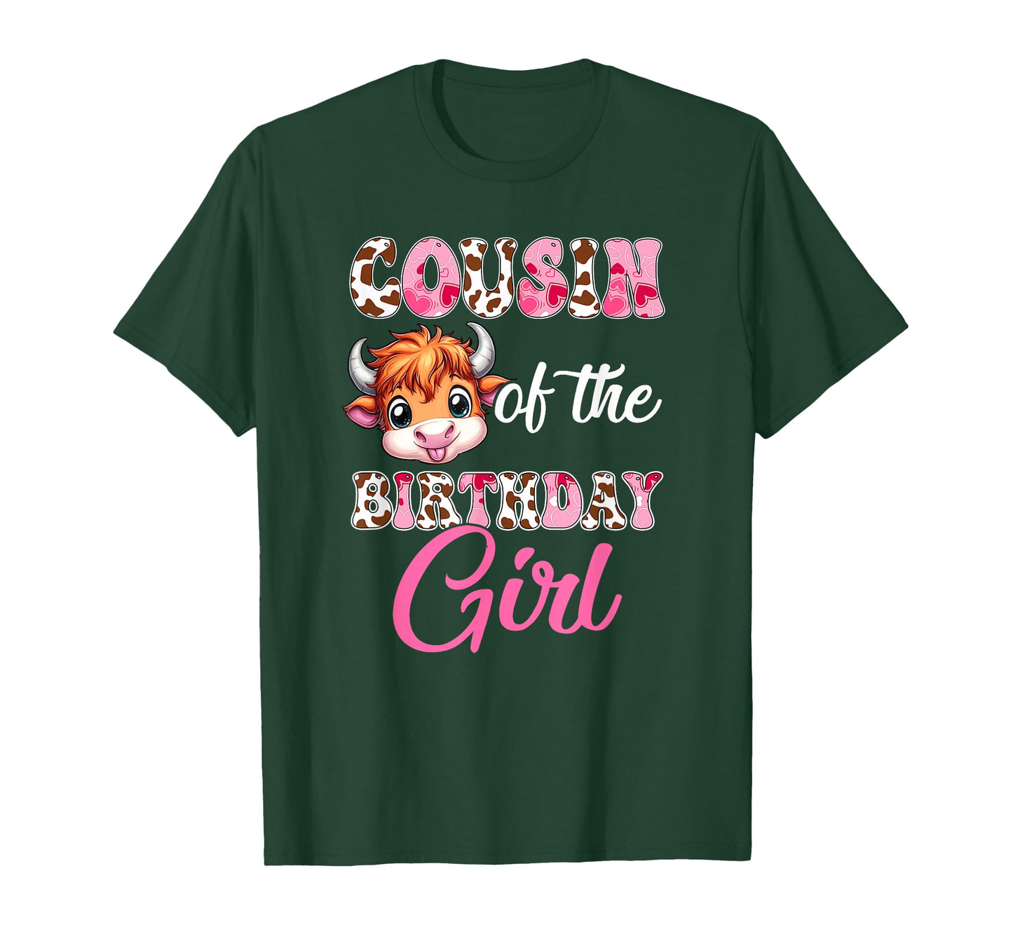 Cousin Of The Birthday Girl Highland Cow Farm 1St Birthday T-Shirt