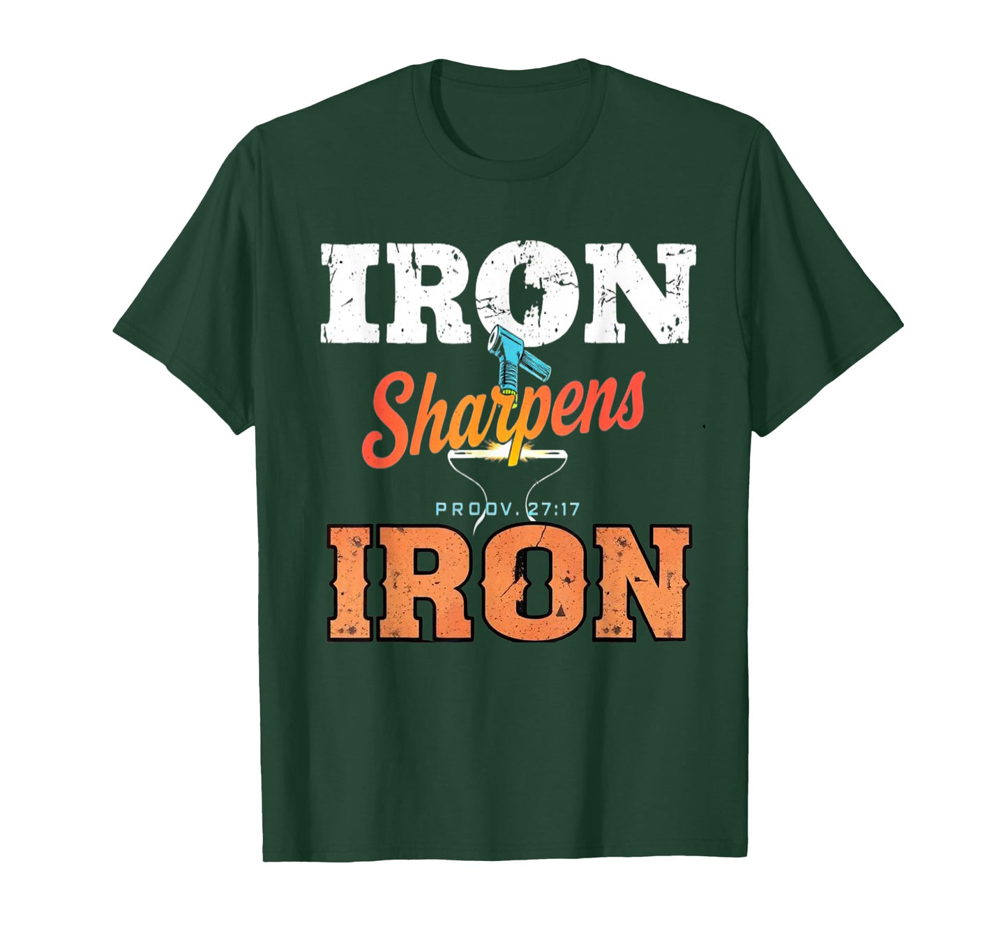 Iron Sharpens Iron Christian Men Bible Scripture Gym Workout T-Shirt