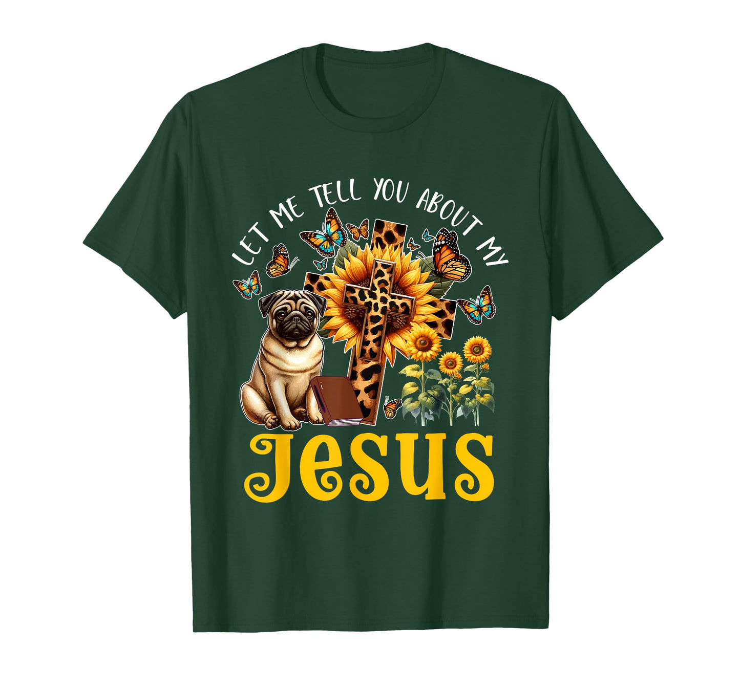 Tell About Jesus Costume Pug Cute Christian Cross T-Shirt