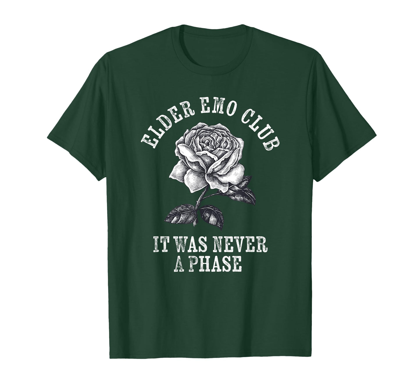 Elder Emo Club It Was Never A Phase Funny Emo Goth Punk T-Shirt
