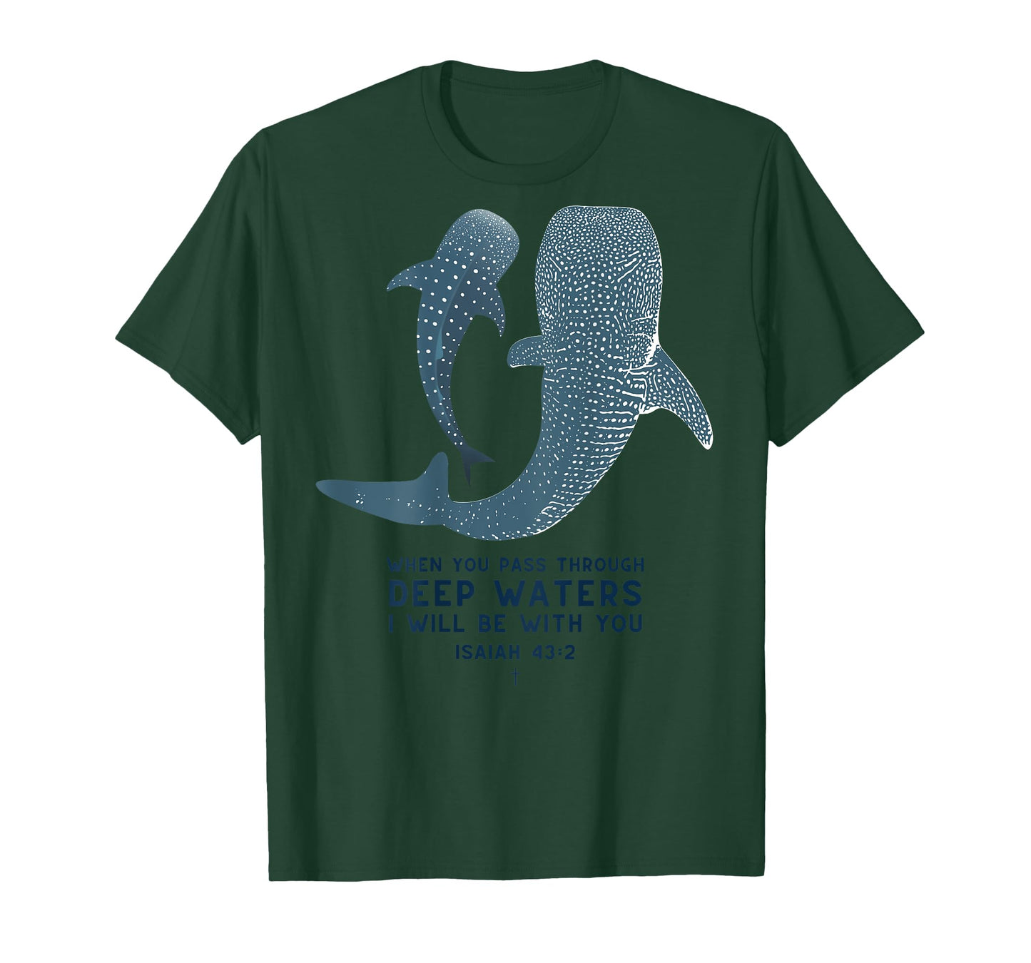 Christian Scripture Jesus Isaiah Whale Shark (On Back) T-Shirt