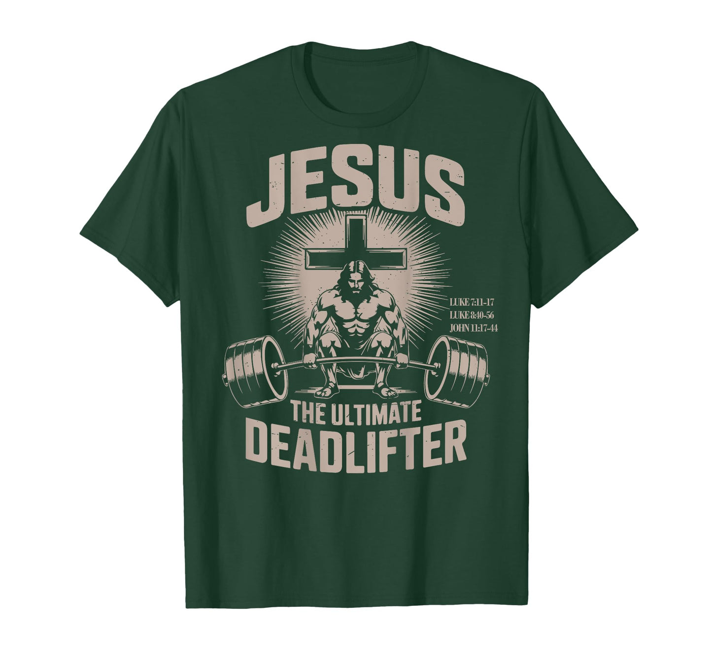 Jesus The Ultimate Deadlifter Muscle Kid Funny Christian Gym T-Shirt