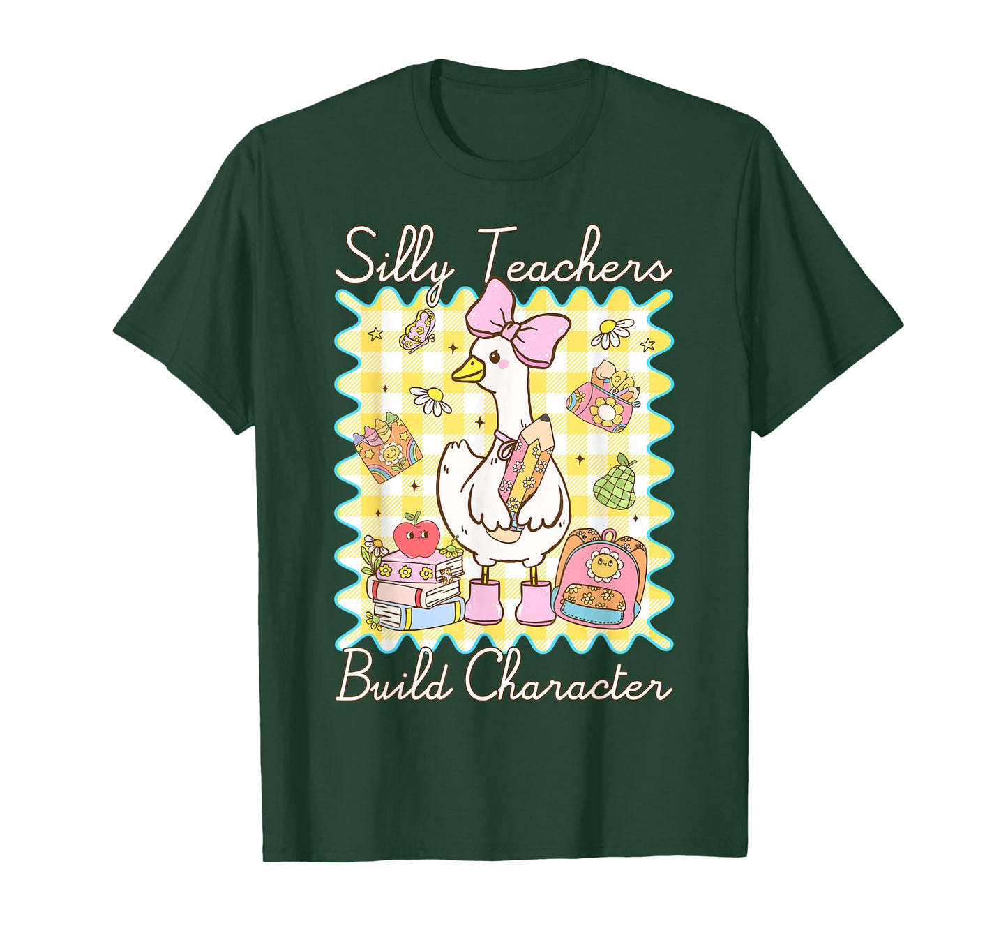 Silly Teachers Build Character Silly Goose Funny Teacher T-Shirt